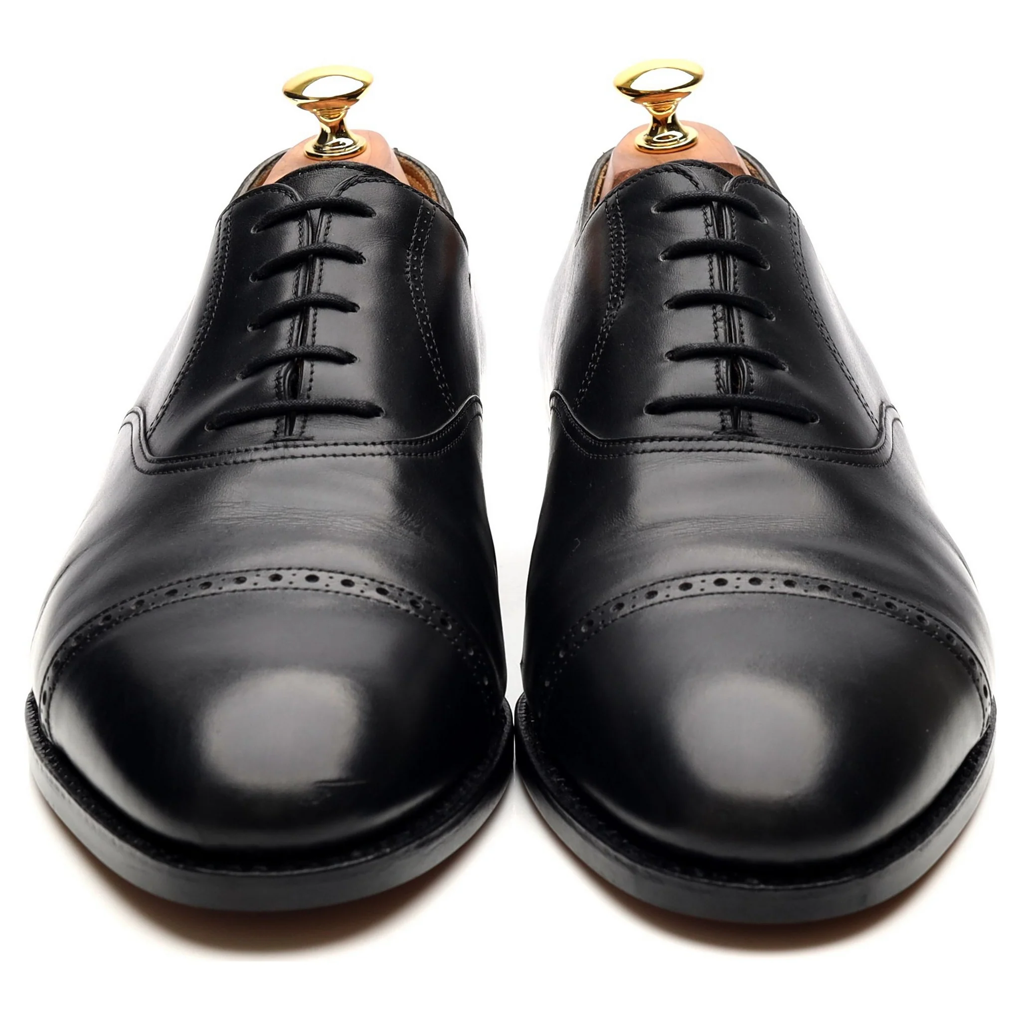 'Philip' Black Leather Oxford UK 10 E - Image 8