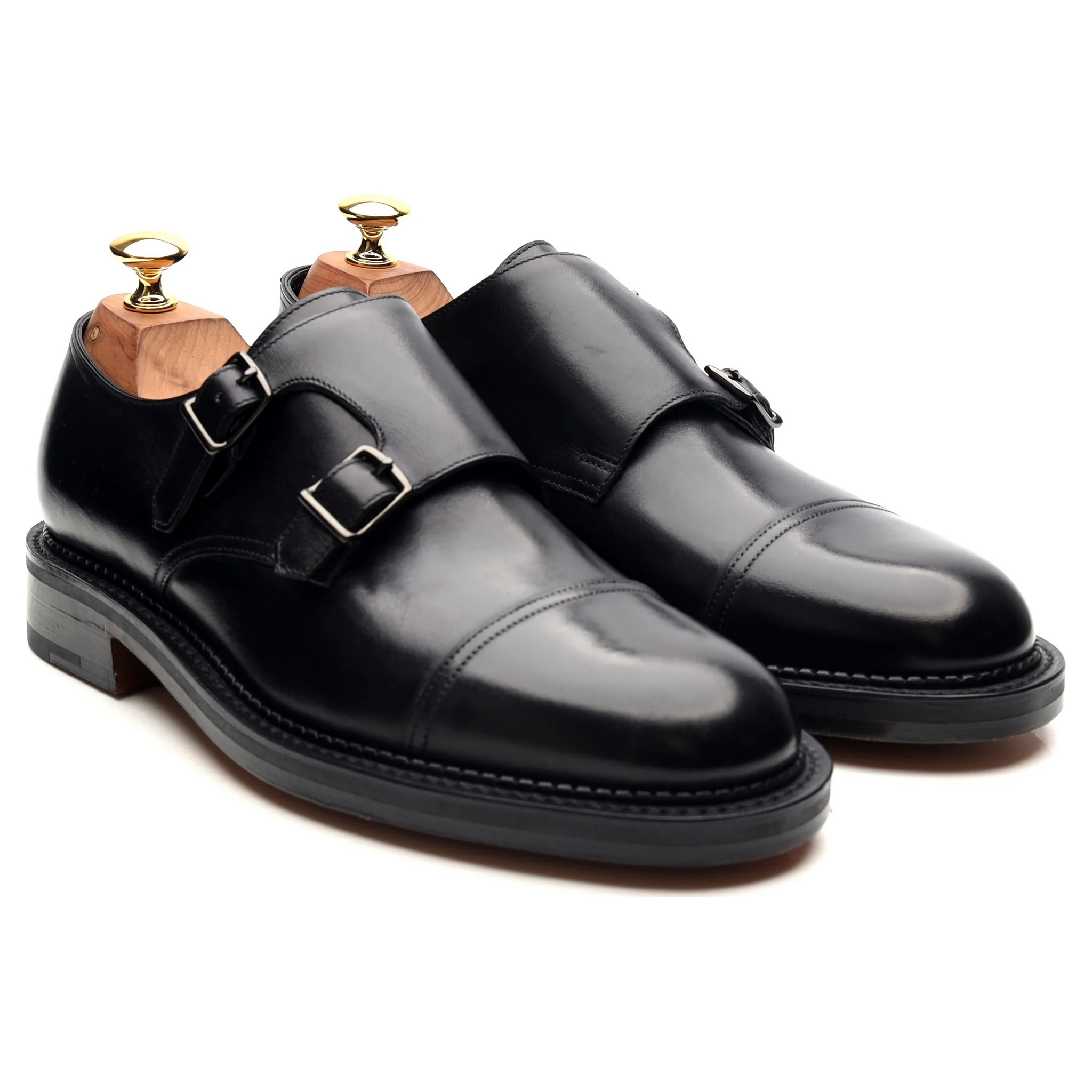 'William' Black Leather Double Monk Strap UK 6.5 E - Image 7