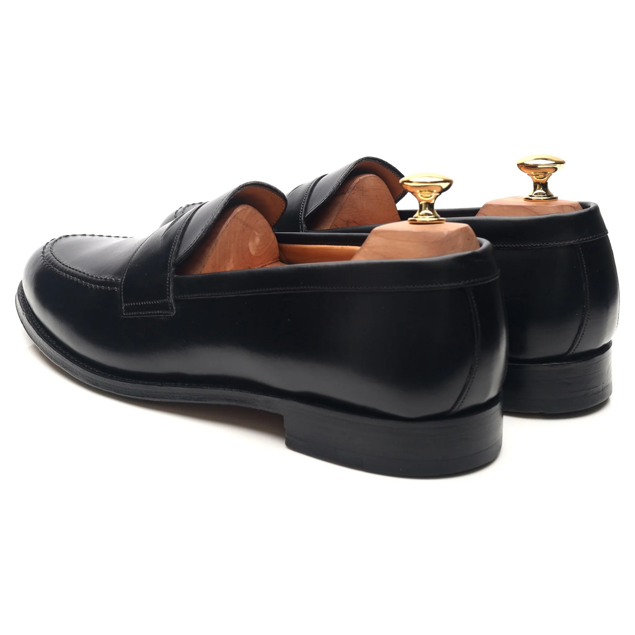 'Cannon' Black Leather Loafers UK 10 F - Image 3