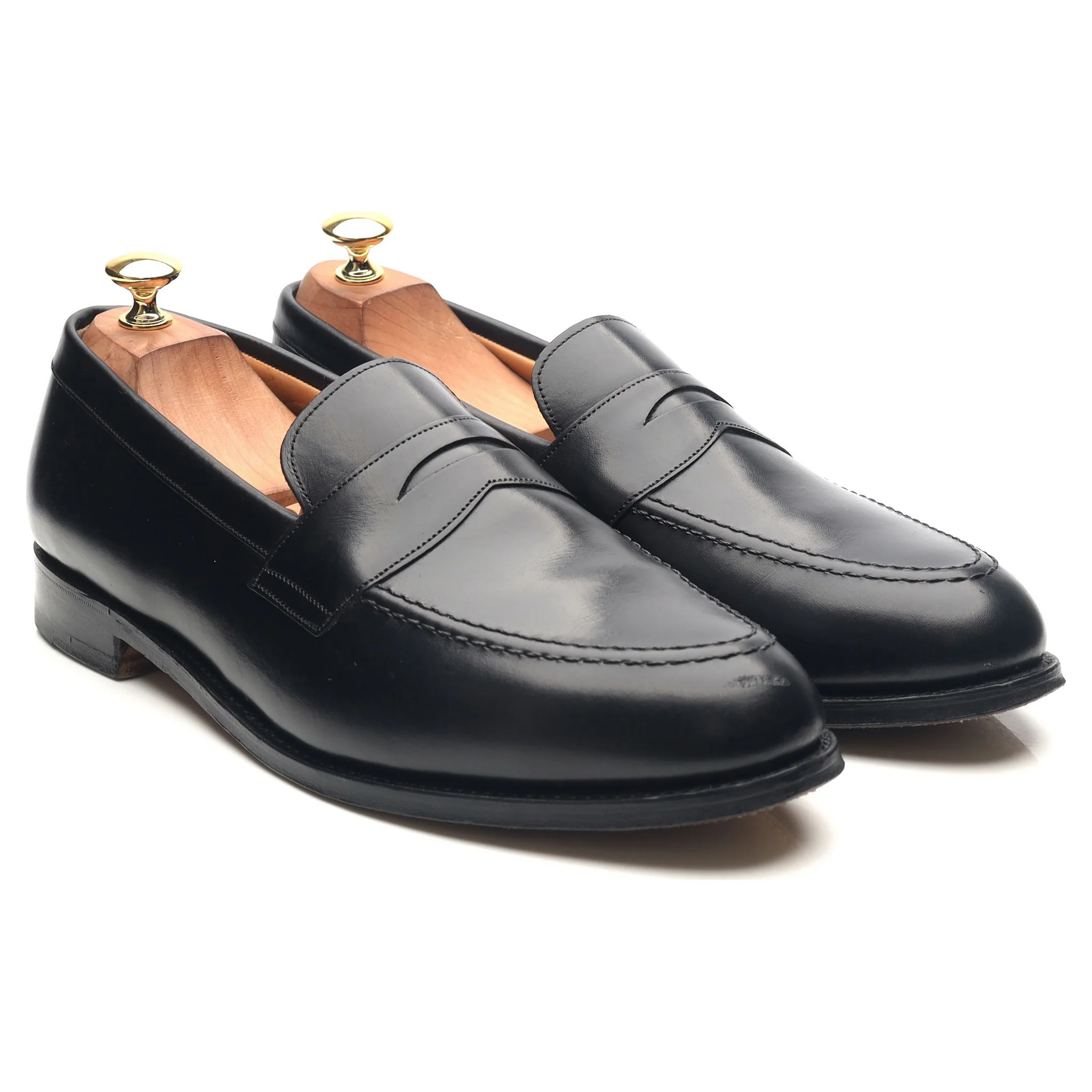 'Cannon' Black Leather Loafers UK 10 F - Image 8