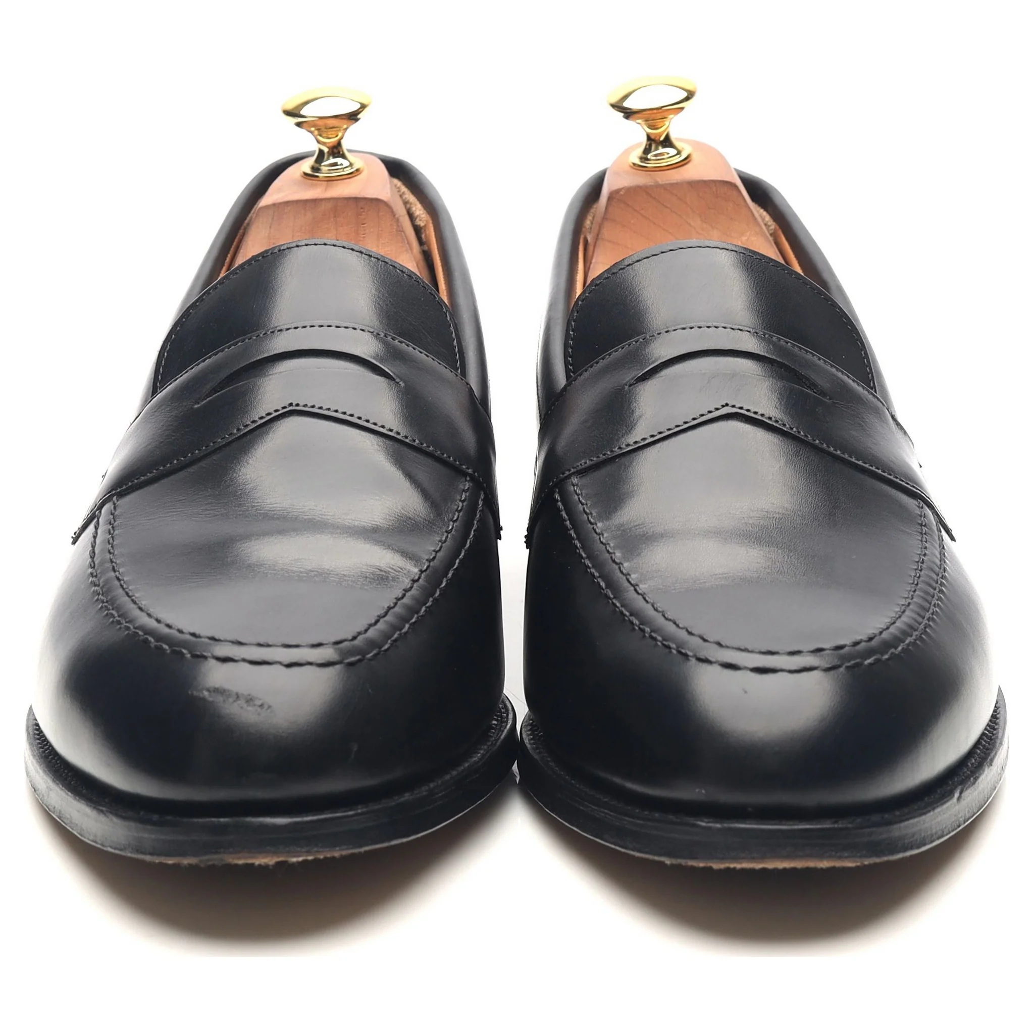 'Cannon' Black Leather Loafers UK 10 F - Image 9