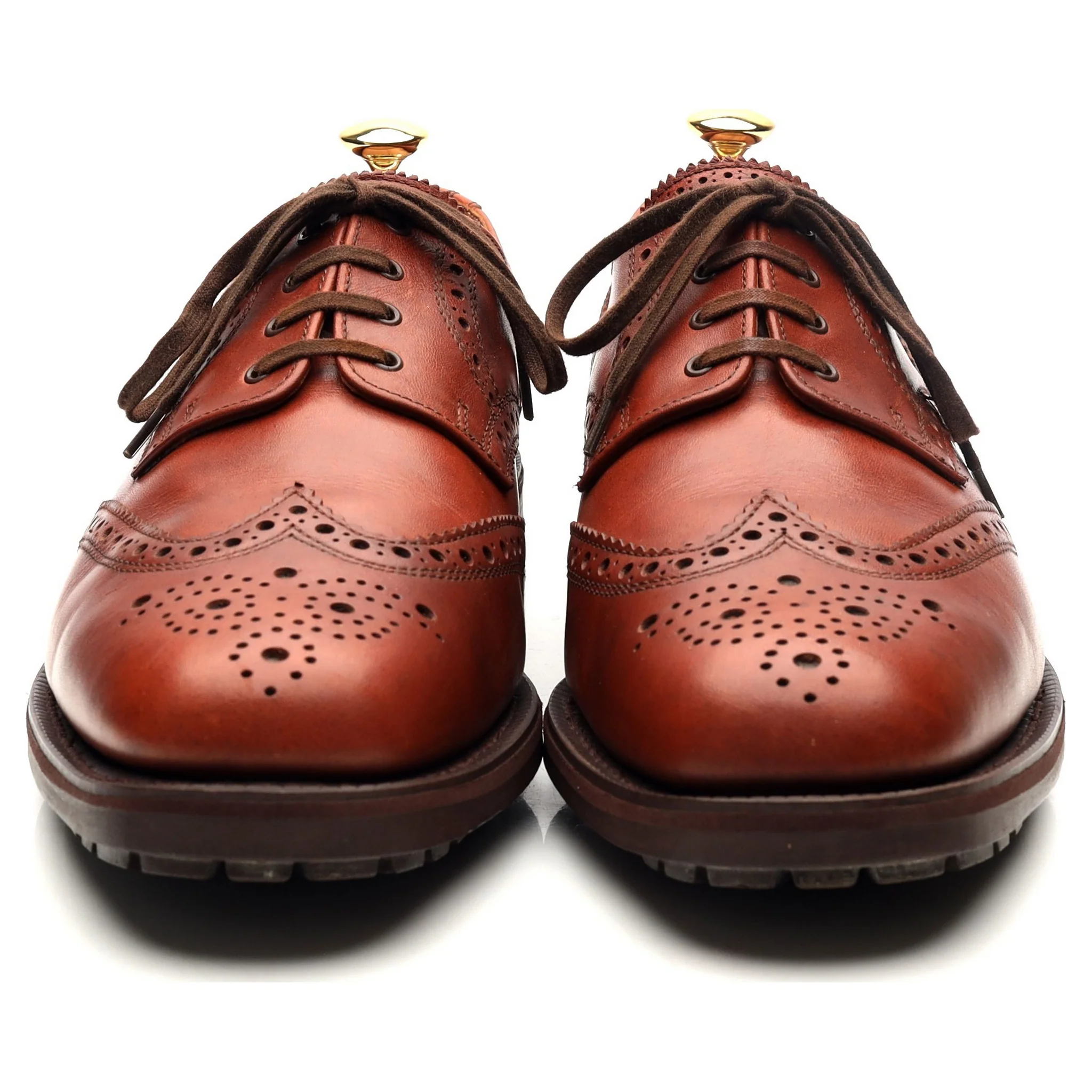 'Greasy' Tan Brown Leather Derby Brogues UK 9 F - Image 8