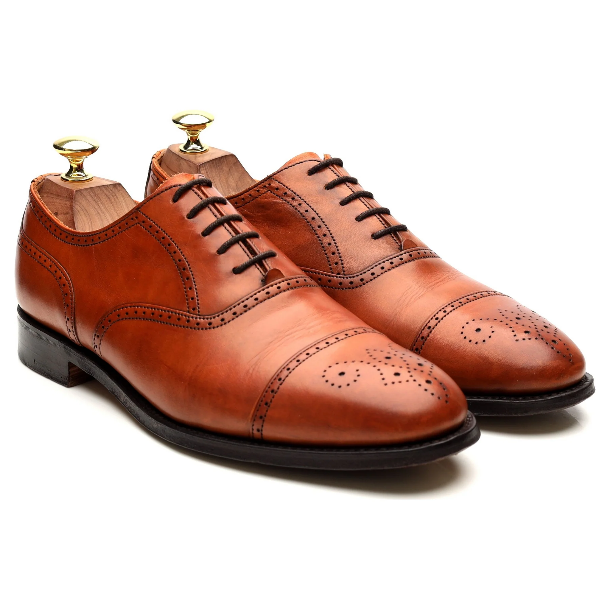 'Harris' Tan Brown Leather Oxford Brogues UK 7 F - Image 7