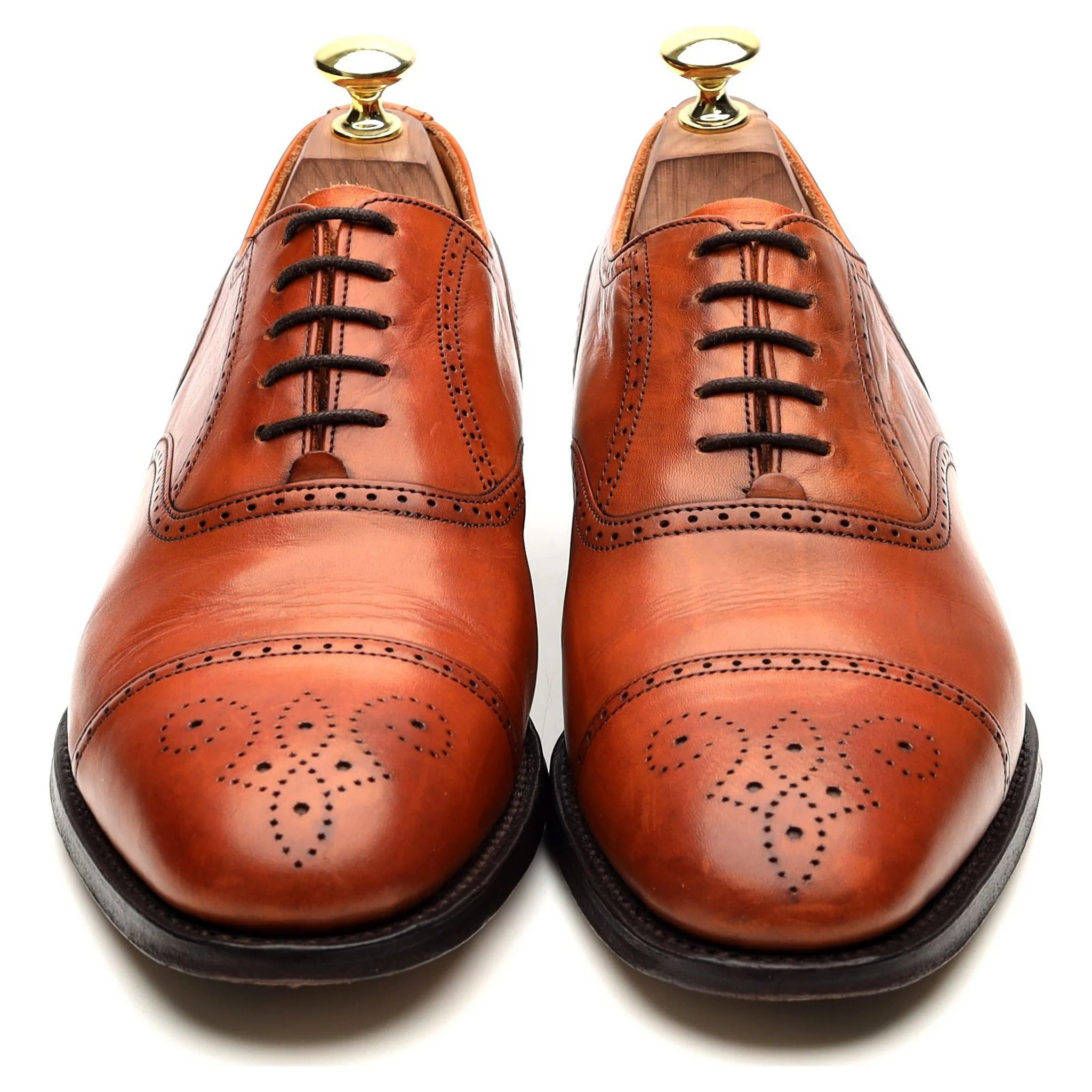 'Harris' Tan Brown Leather Oxford Brogues UK 7 F - Image 9