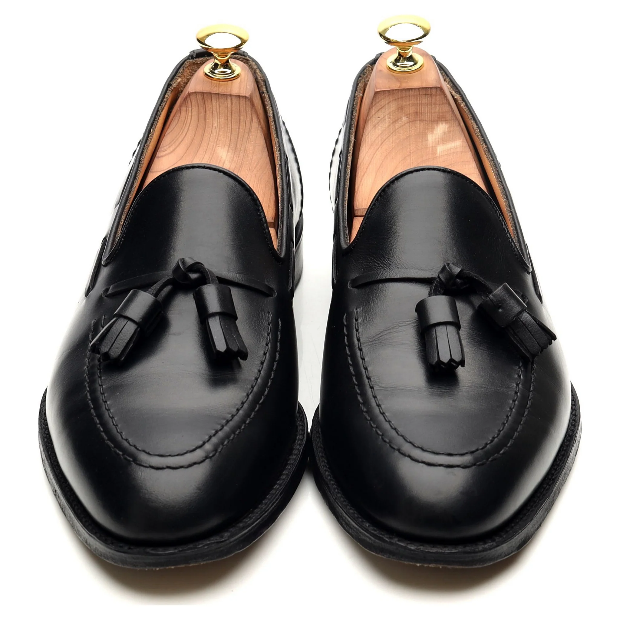 'Harry' Black Leather Tassel Loafers UK 8.5 F - Image 10