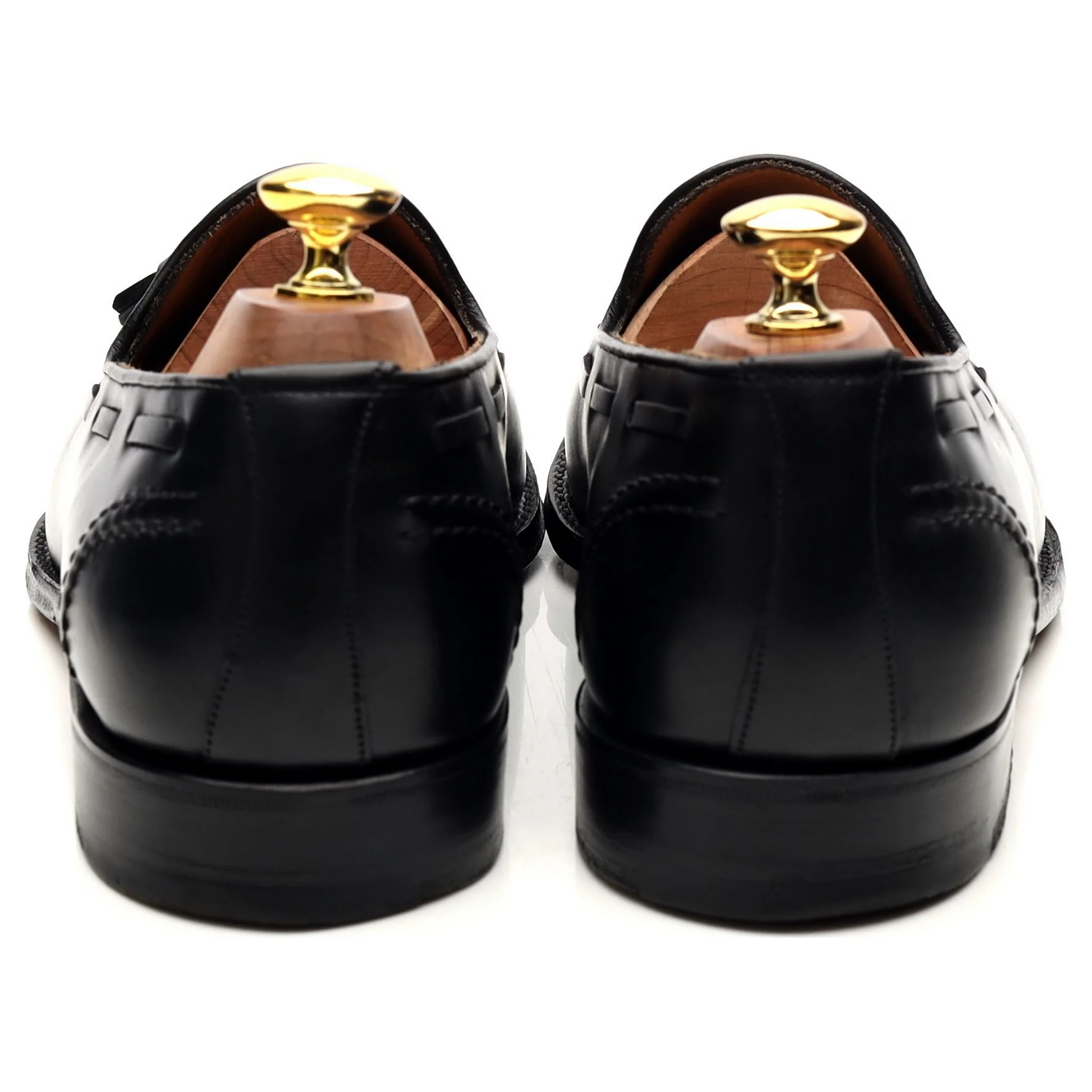 'Harry' Black Leather Tassel Loafers UK 8.5 F - Image 4