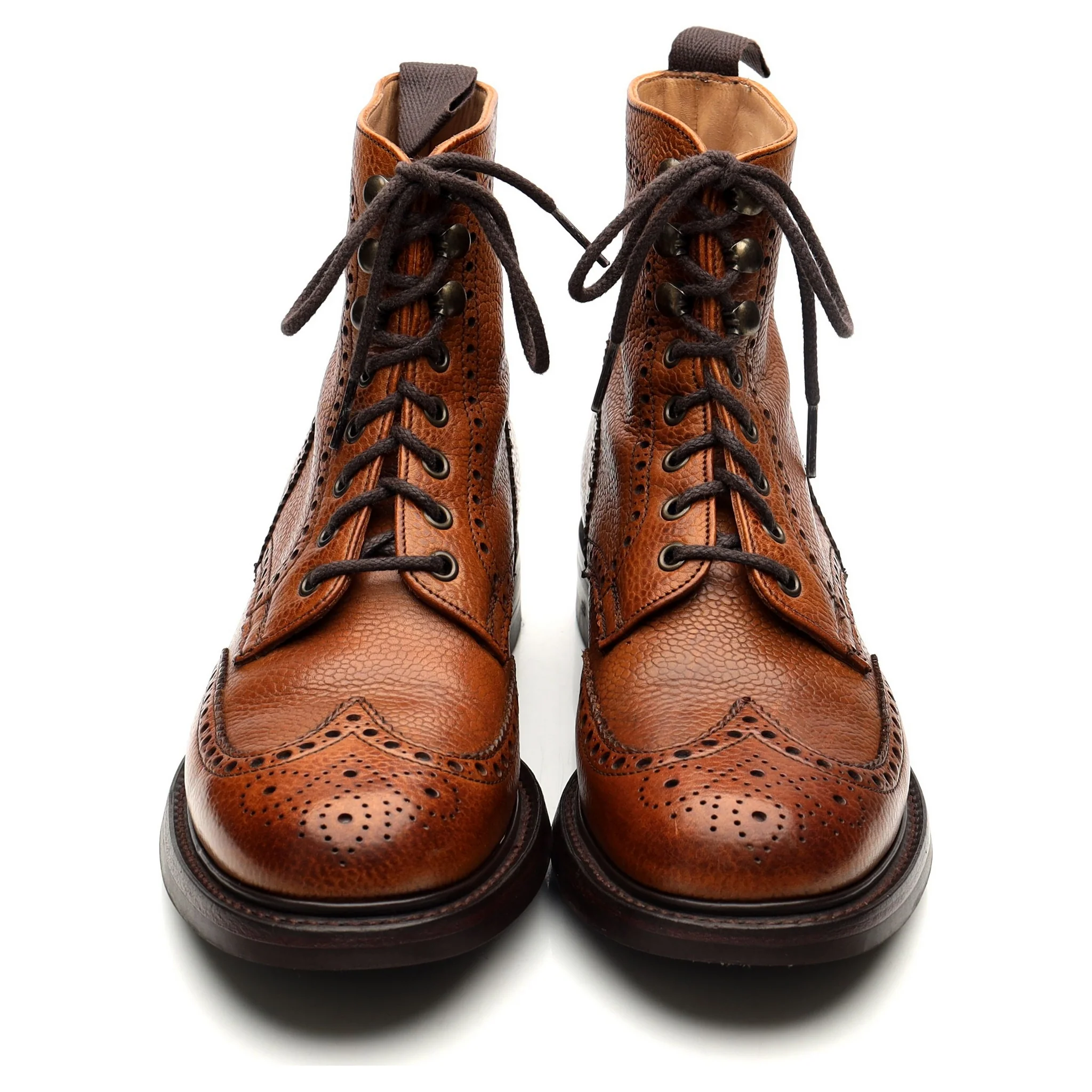 Women's 'Olivia' Tan Brown Leather Brogue Boots UK 5 D - Image 9
