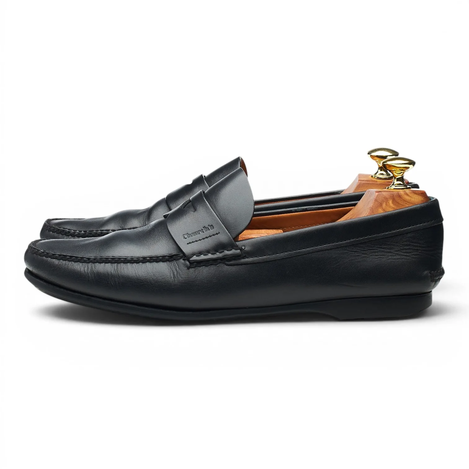 'Karl' Black Leather Loafers UK 7.5 - Image 3