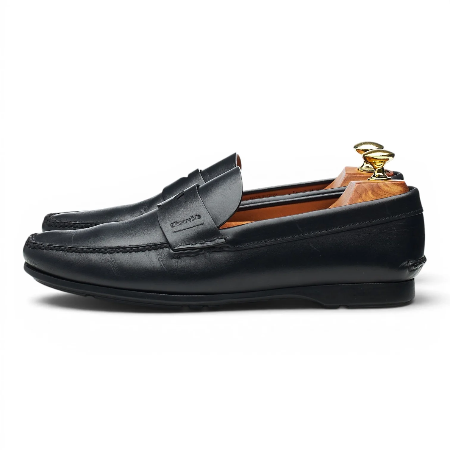 'Karl' Black Leather Loafers UK 7.5 - Image 3