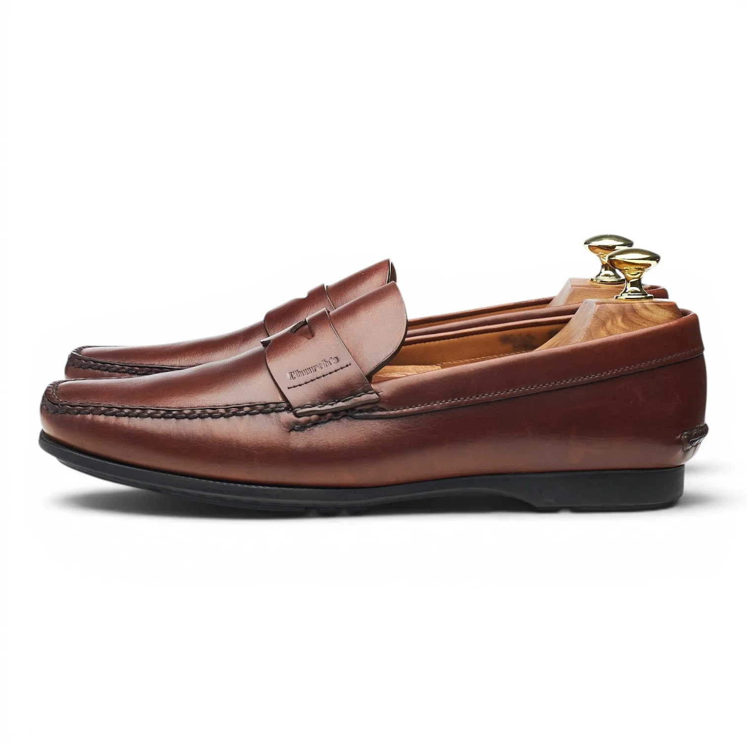 'Karl' Brown Leather Loafers UK 7.5 - Image 3