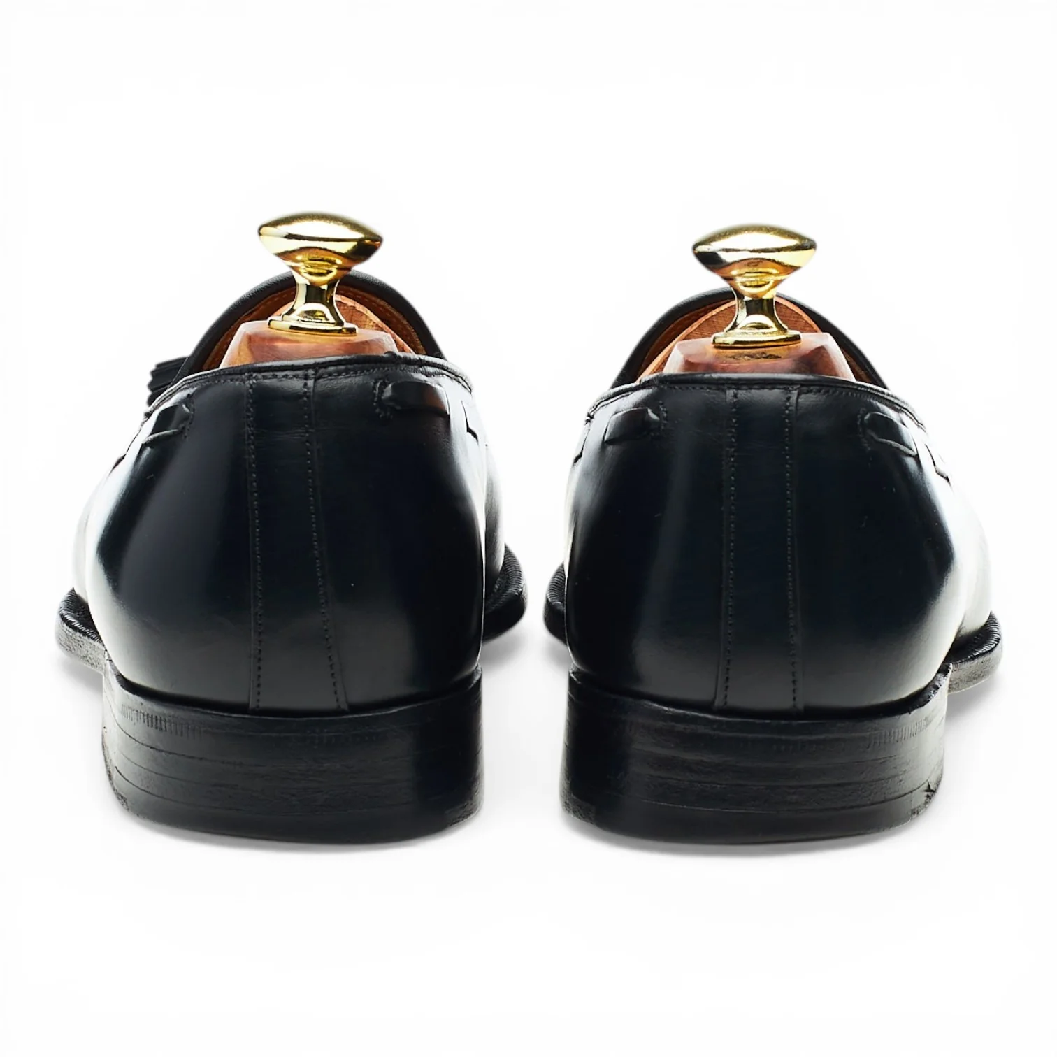 'Keats' Black Leather Tassel Loafers UK 7 F - Image 4