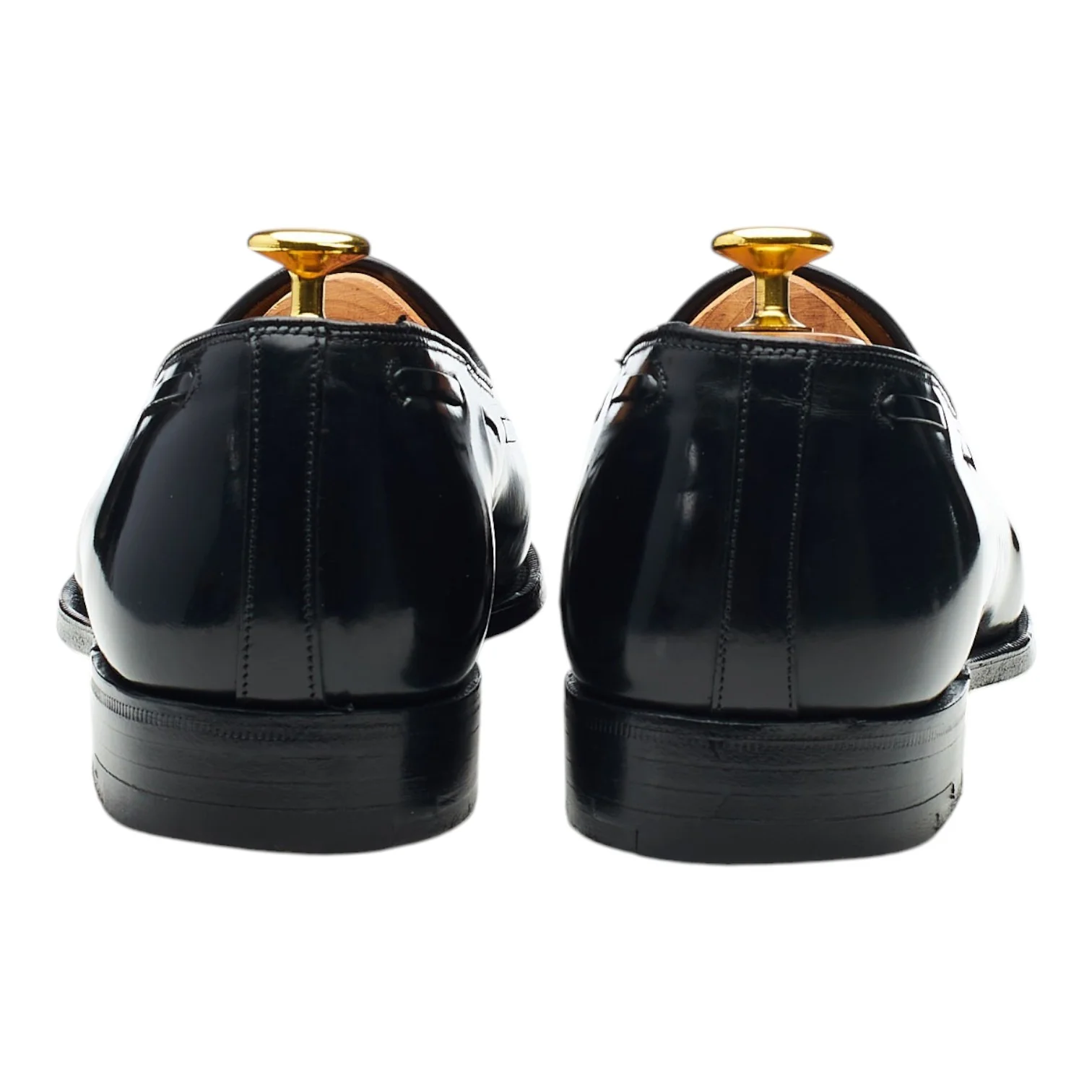'Keats' Black Leather Tassel Loafers UK 8.5 F - Image 4