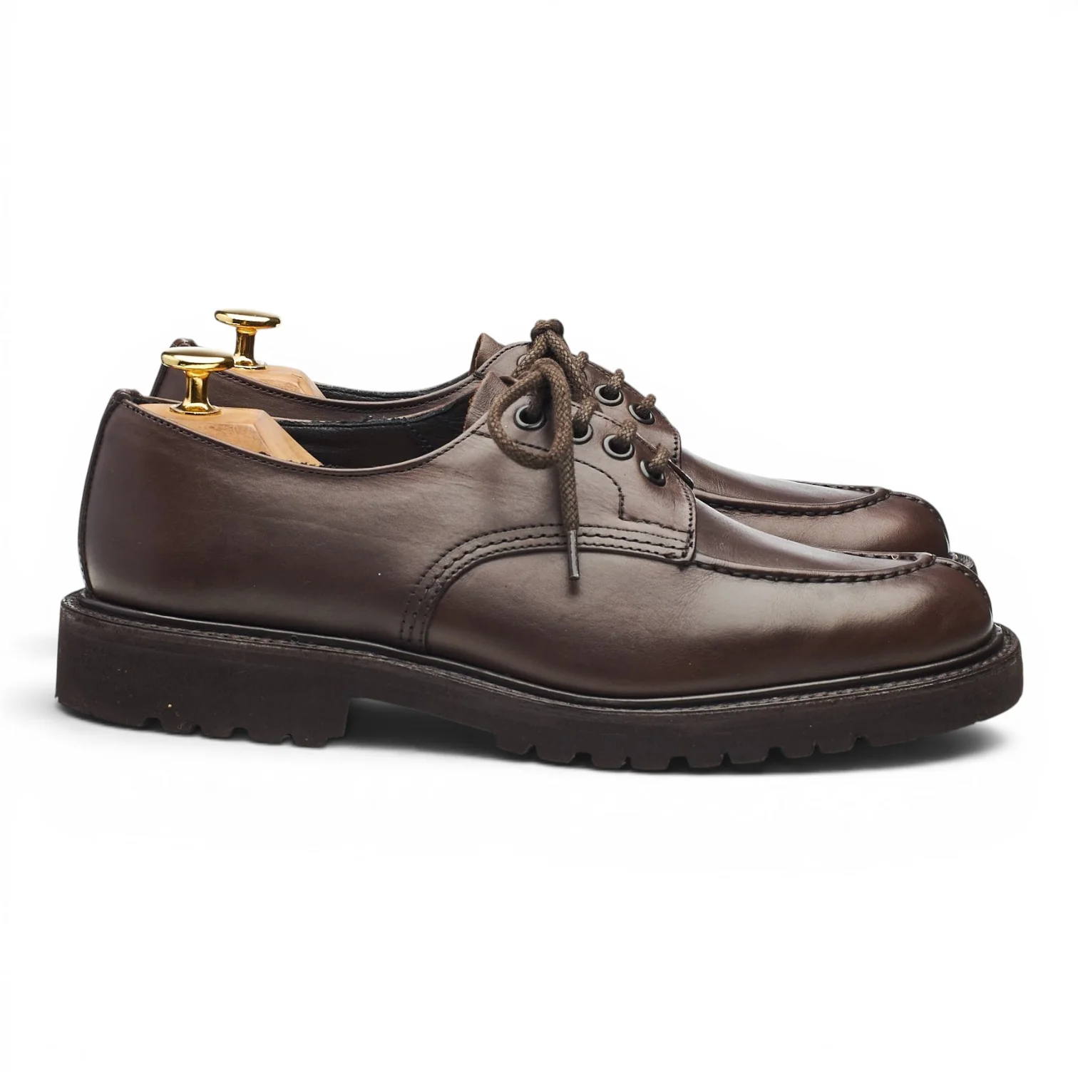 'Kilsby' Dark Brown Leather Split Toe Derby UK 6