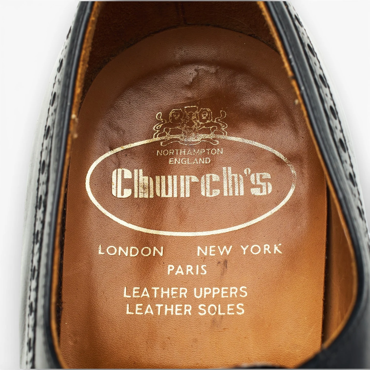 'King' Black leather Oxford Brogues UK 7 F - Image 6
