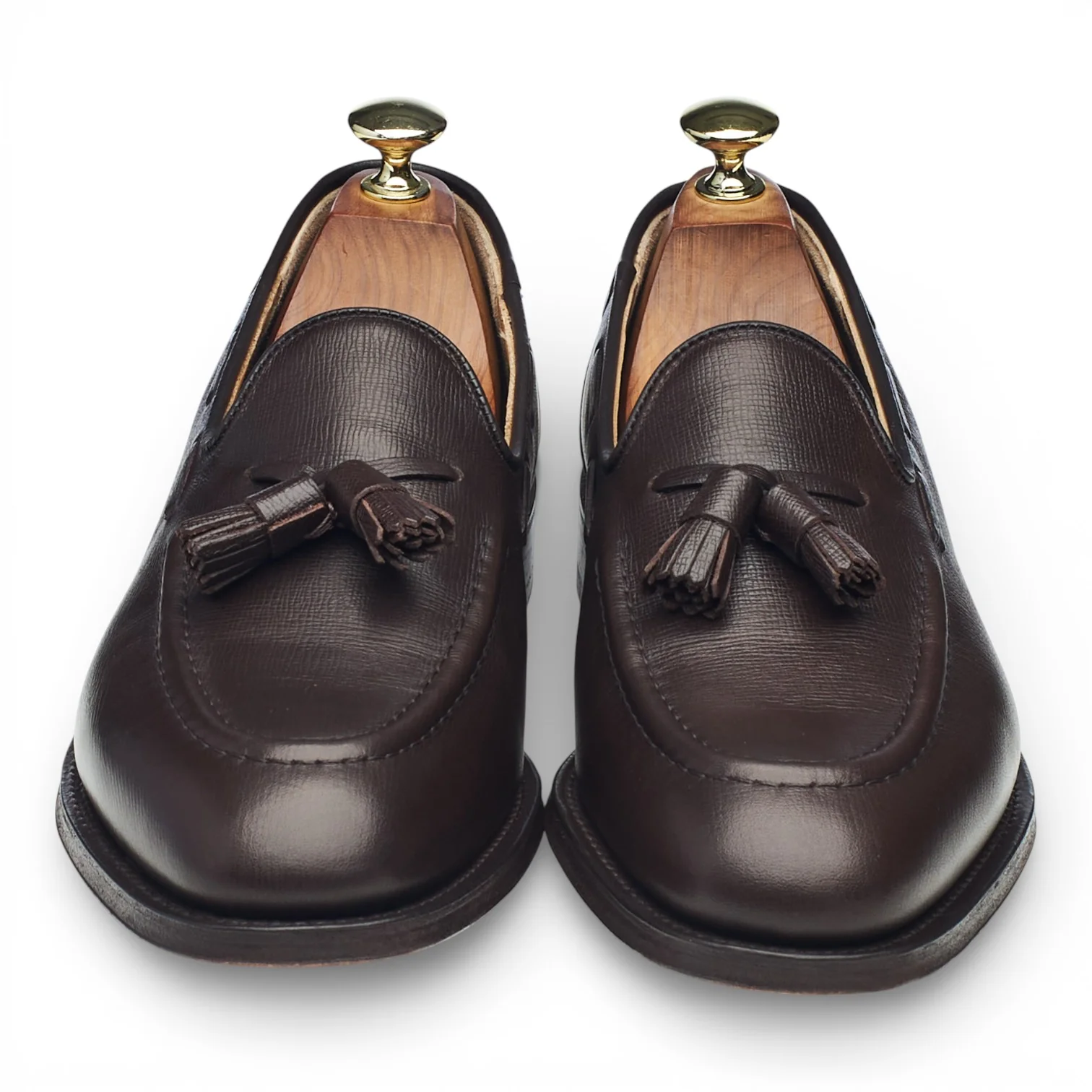 'Kingsley 2' Dark Brown Grain Leather Tassel Loafers UK 7 F - Image 2