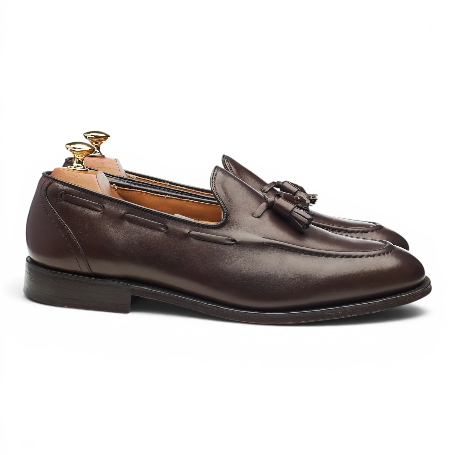'Kingsley 2' Dark Brown Leather Tassel Loafers UK 9.5 G