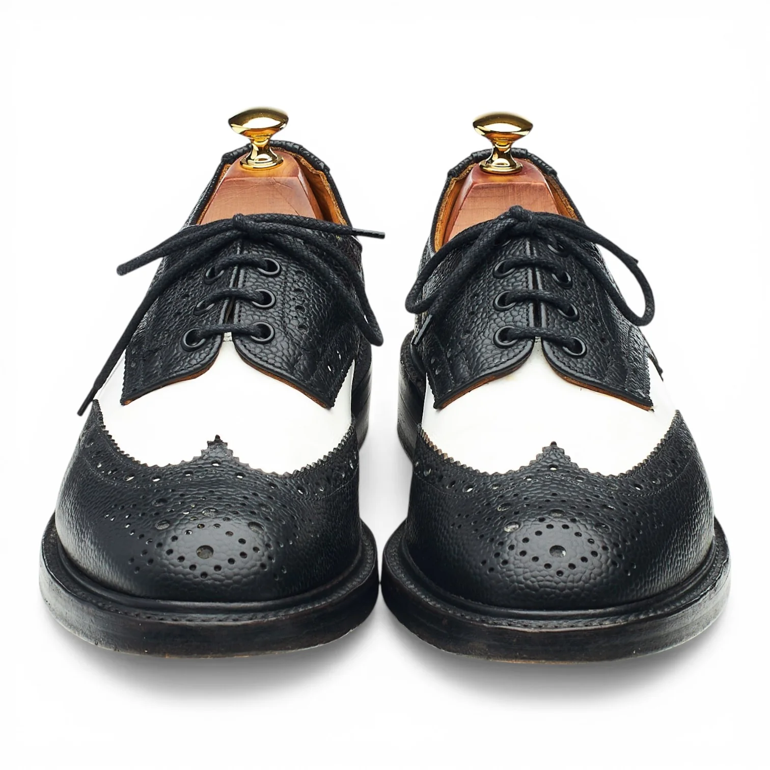 Kurt Geiger Black & White Grain Leather Spectator Brogues UK 9 - Image 2