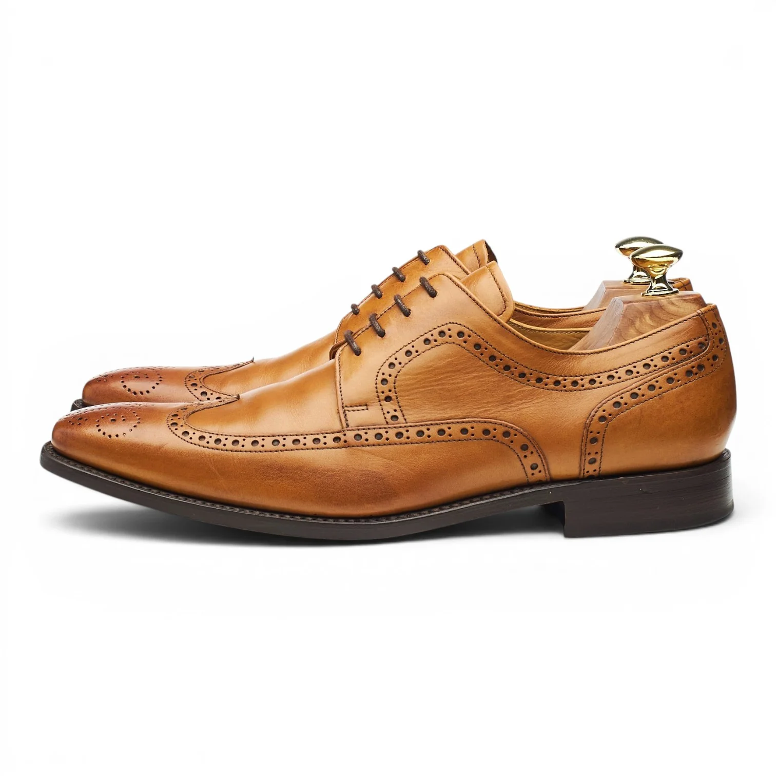 'Larry' Tan Brown Leather Derby Brogues UK 7.5 G - Image 3
