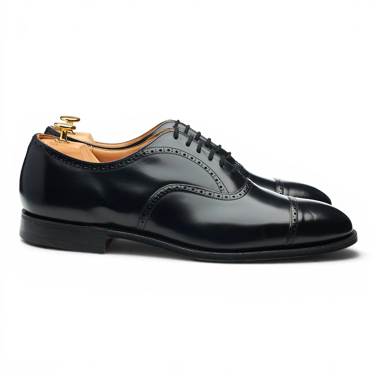 'Legate' Black Leather Oxford Brogues UK 13 F