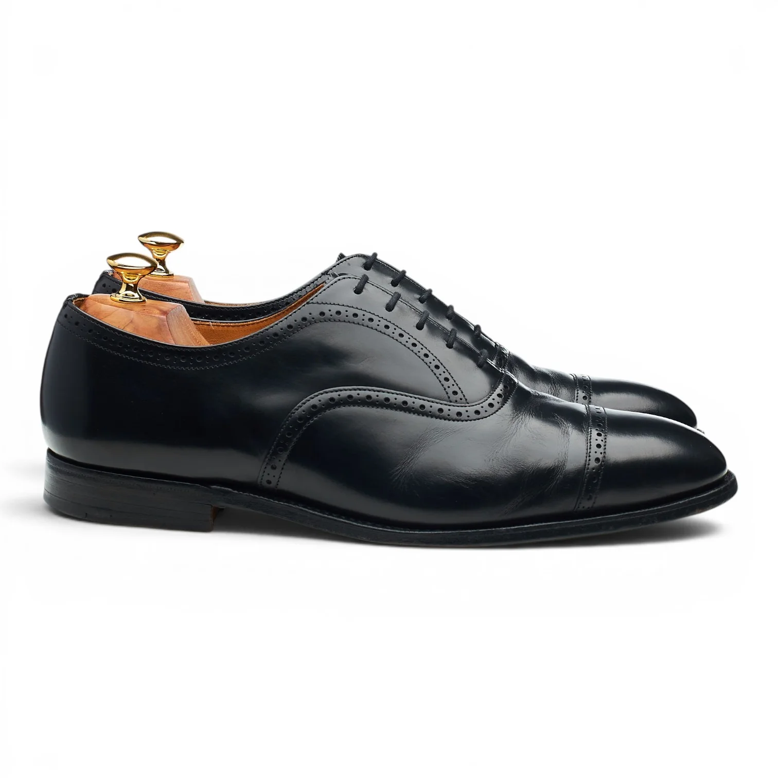 'Legate' Black Leather Oxford UK 10.5 F