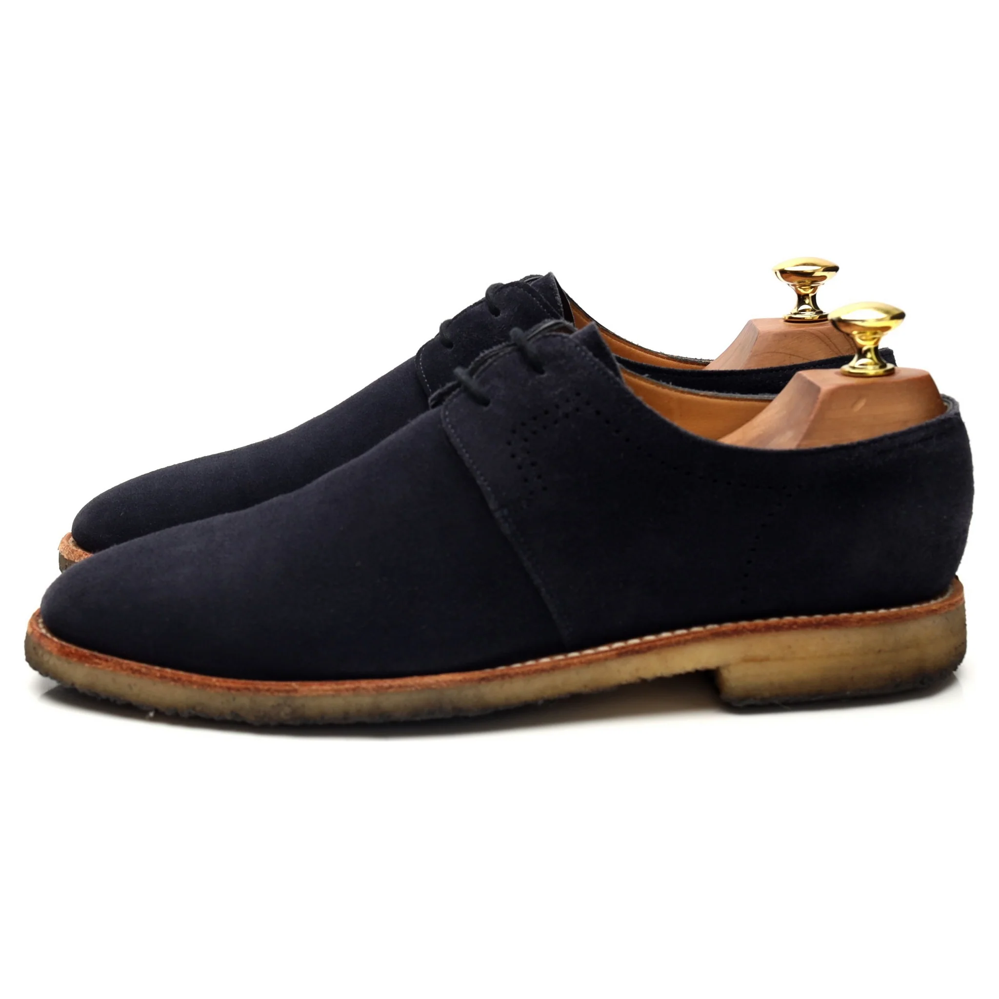 'Leith' Navy Blue Suede Derby UK 7.5 E - Image 3