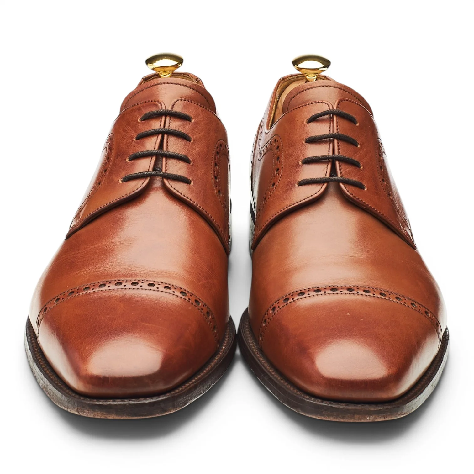 'Leo' Tan Brown Leather Derby Brogues UK 10 G - Image 2