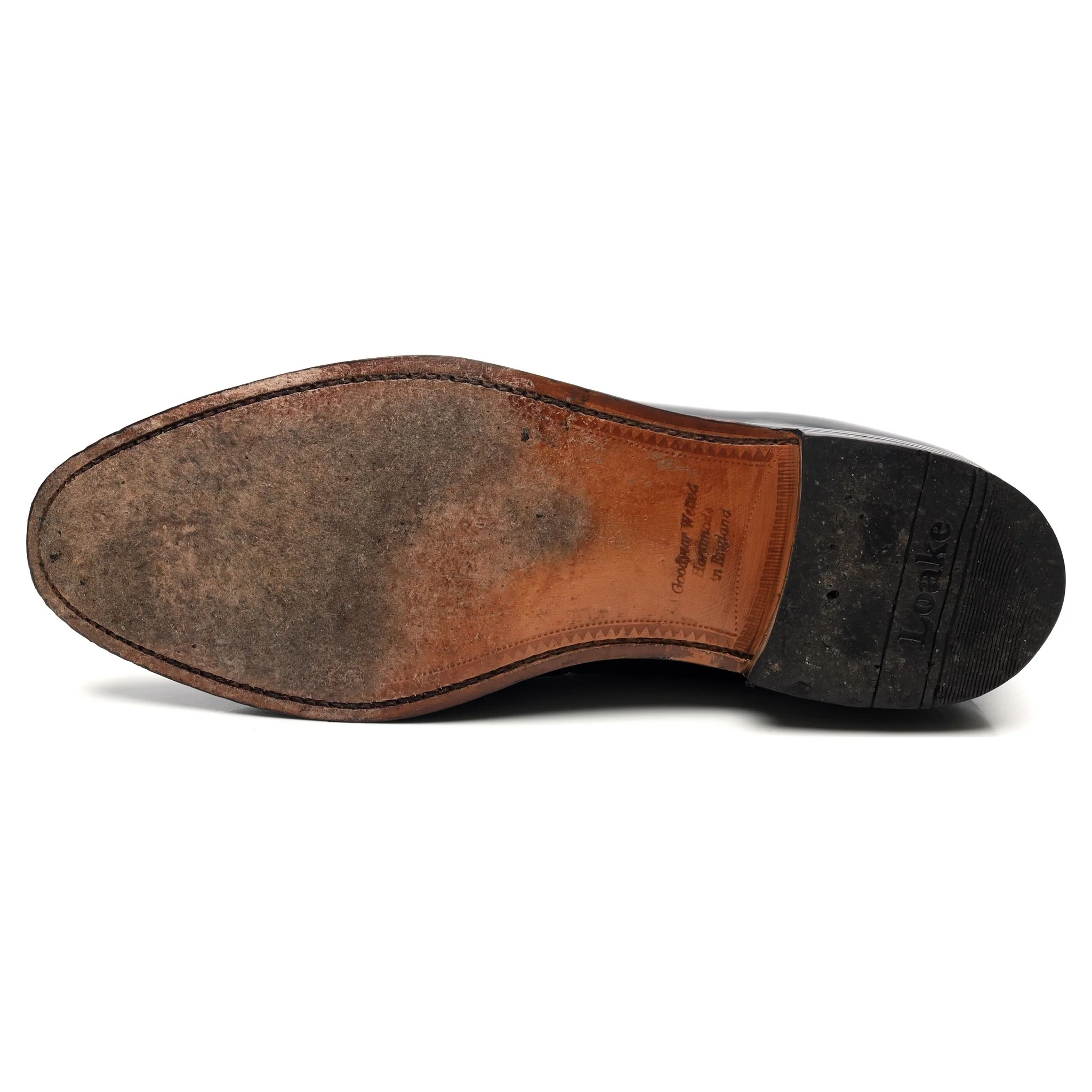 'Lincoln' Black Leather Tassel Loafers UK 12 F - Image 11