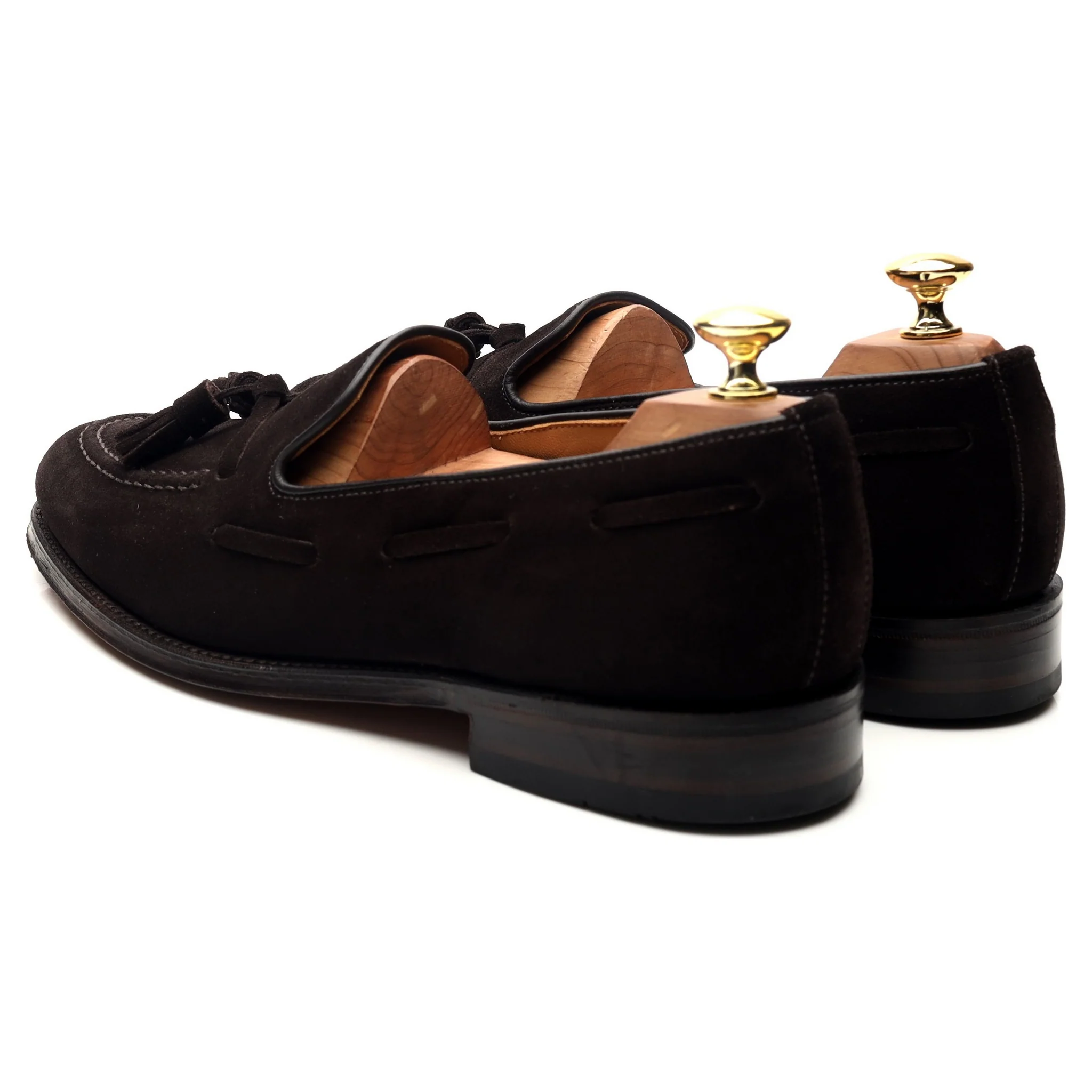 'Lincoln' Dark Brown Suede Tassel Loafers UK 8 F - Image 3