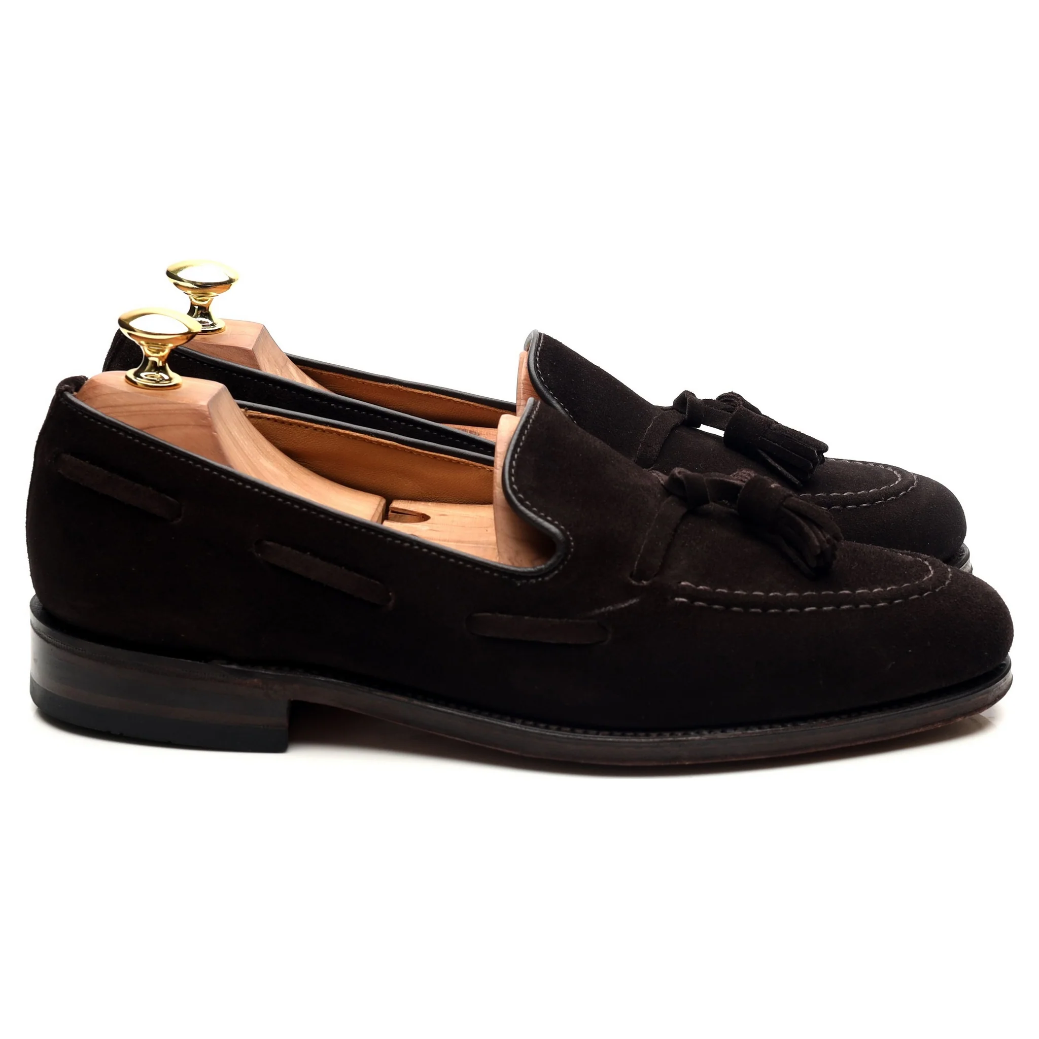 'Lincoln' Dark Brown Suede Tassel Loafers UK 8 F - Image 6