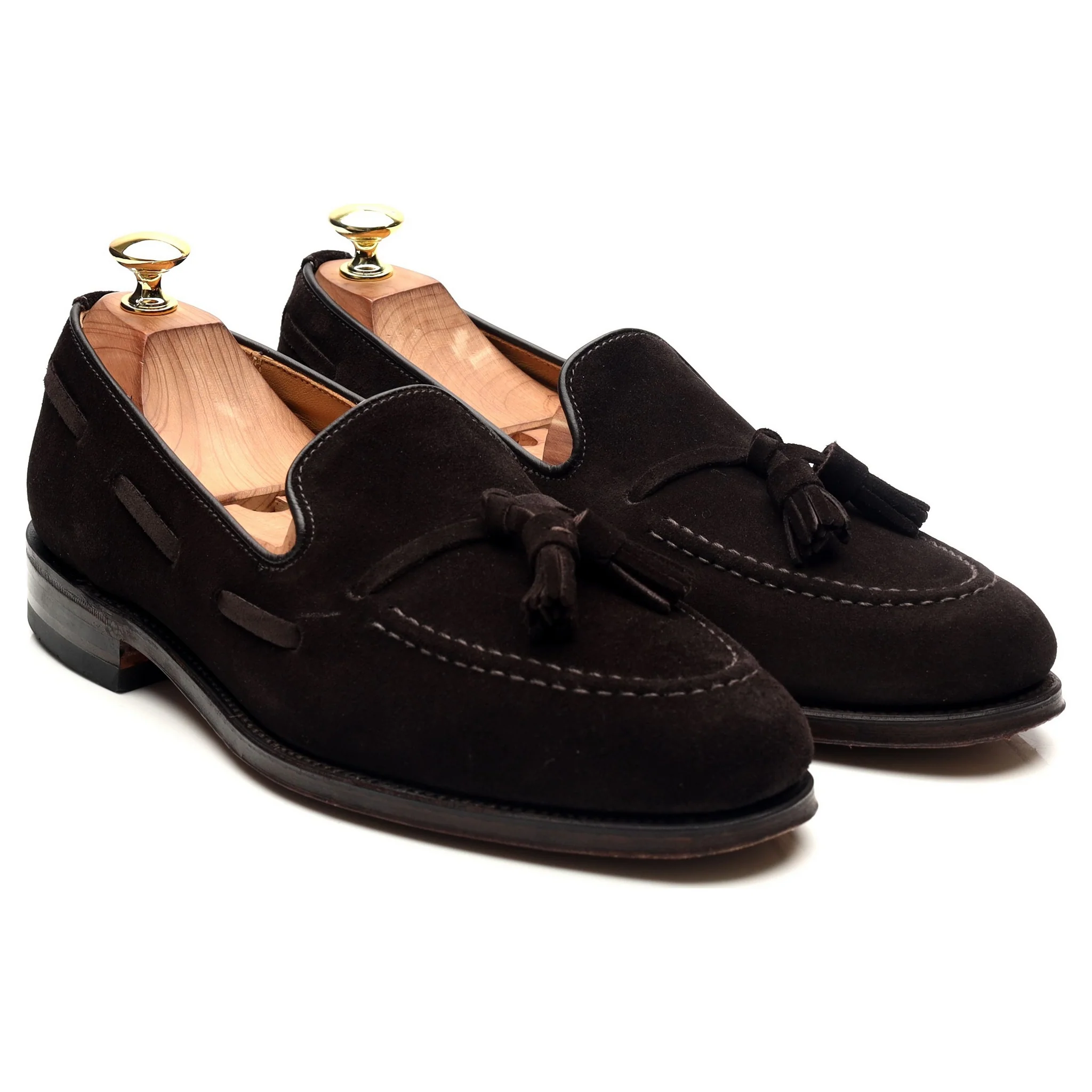 'Lincoln' Dark Brown Suede Tassel Loafers UK 8 F - Image 7