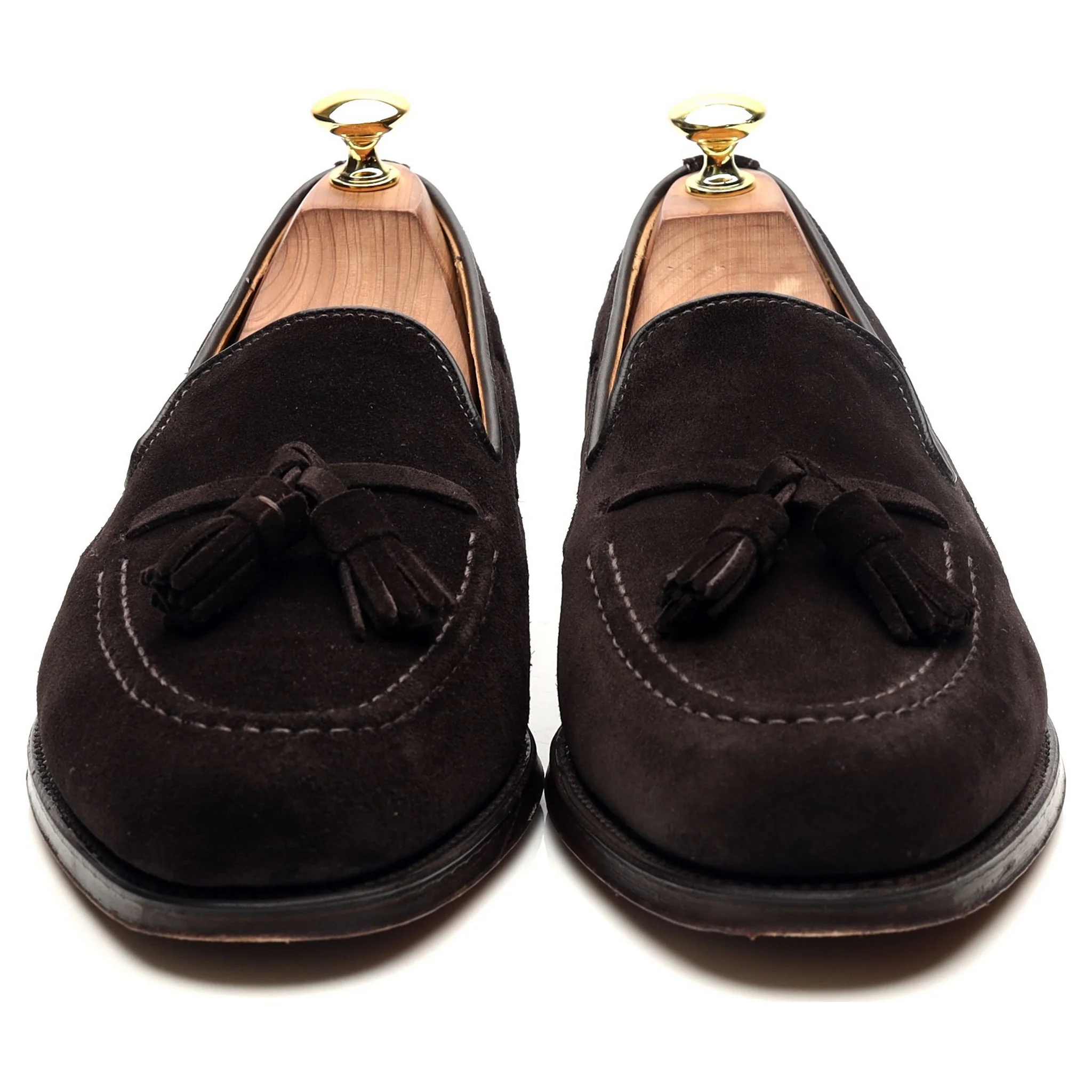 'Lincoln' Dark Brown Suede Tassel Loafers UK 8 F - Image 8
