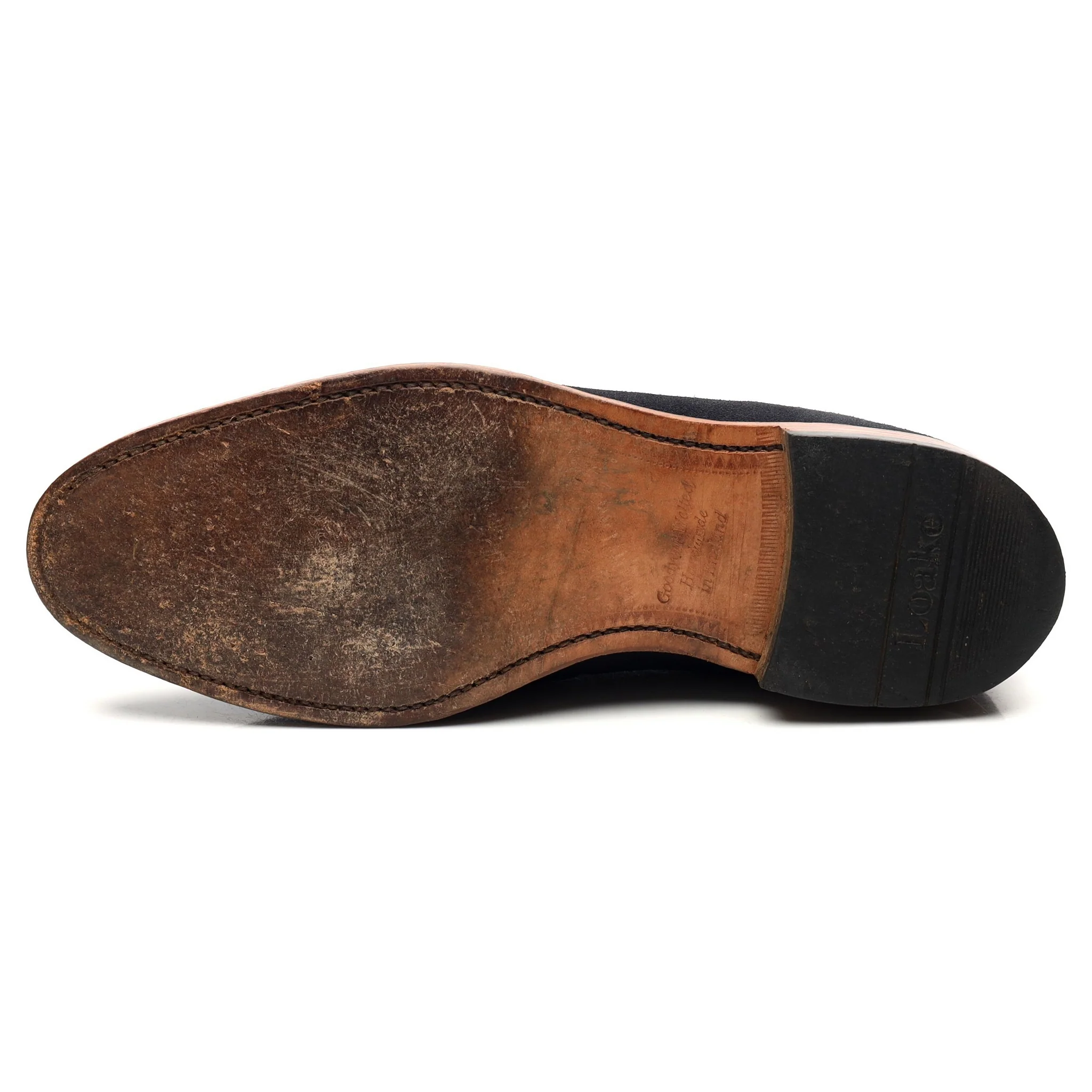 'Lincoln' Navy Blue Suede Tassel Loafers UK 8 F - Image 10