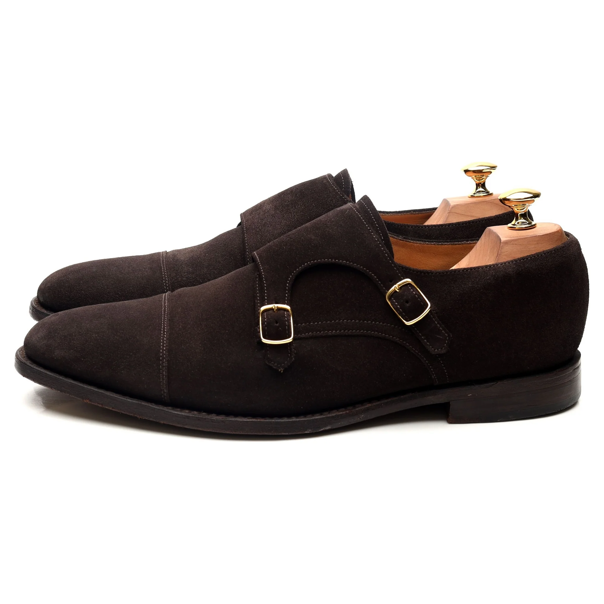 1880 'Cannon' Dark Brown Suede Double Monk Strap UK 10.5 F - Image 2