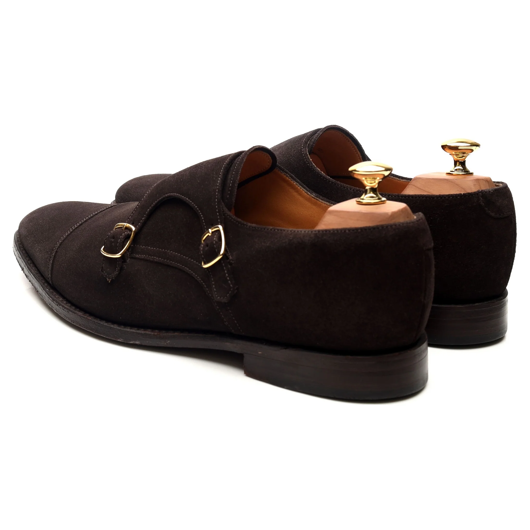 1880 'Cannon' Dark Brown Suede Double Monk Strap UK 10.5 F - Image 3