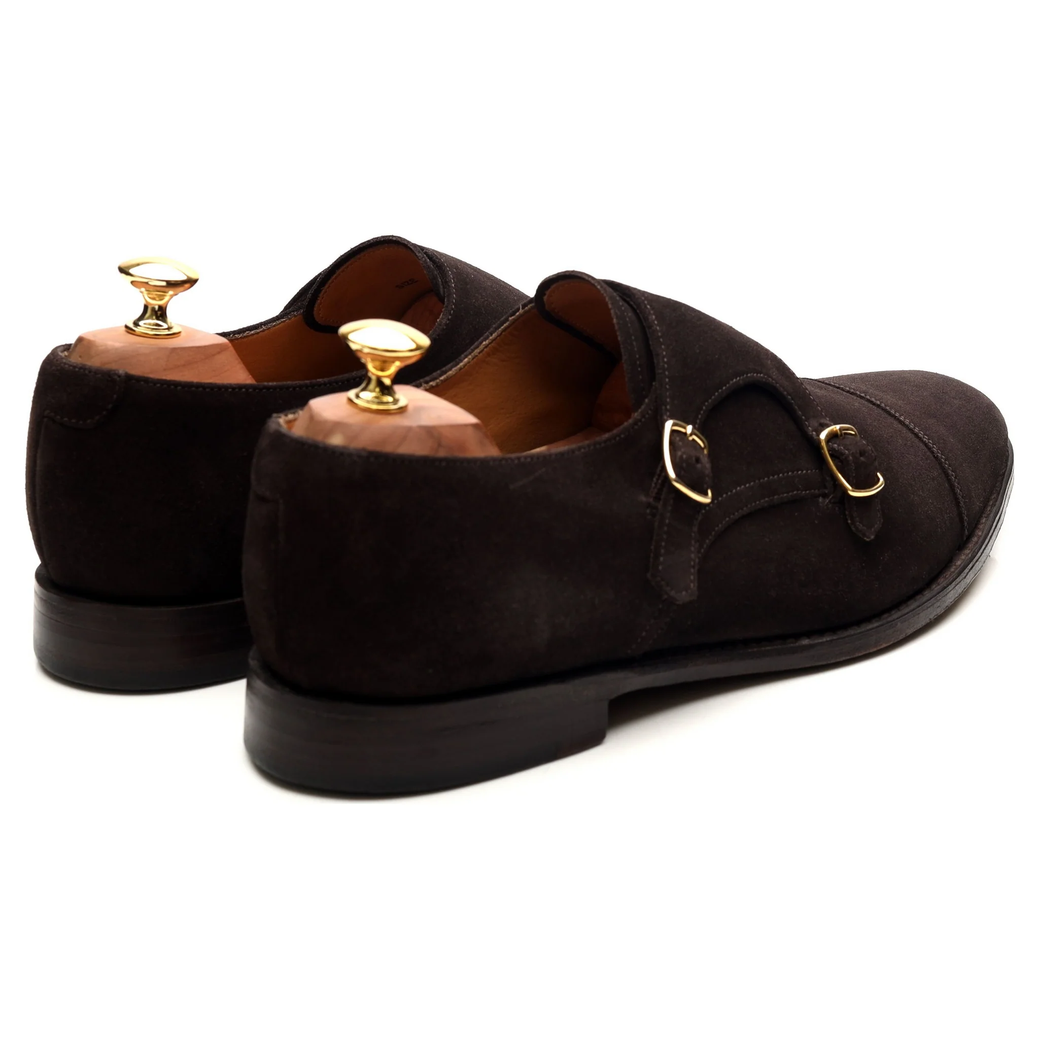 1880 'Cannon' Dark Brown Suede Double Monk Strap UK 10.5 F - Image 5