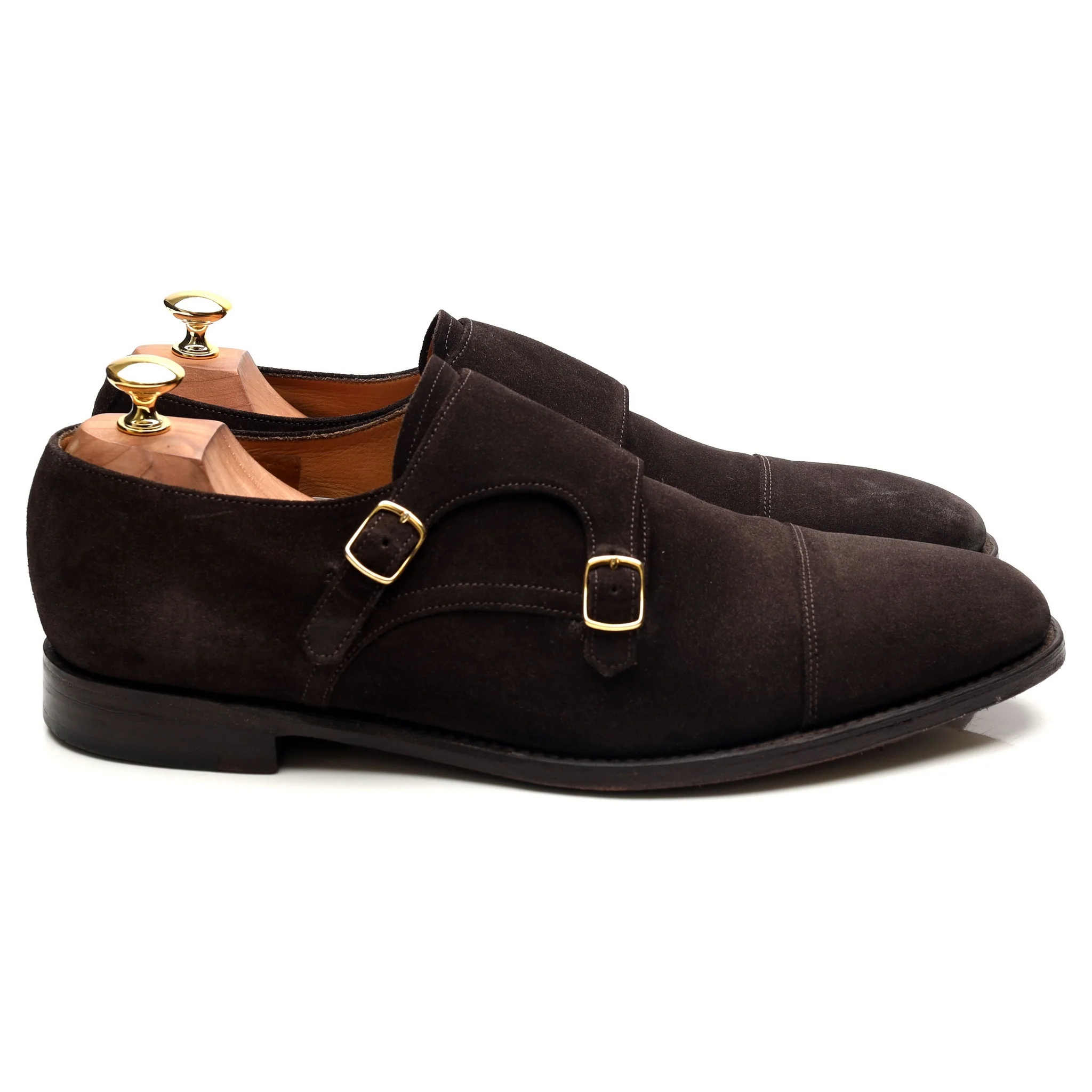 1880 'Cannon' Dark Brown Suede Double Monk Strap UK 10.5 F - Image 6
