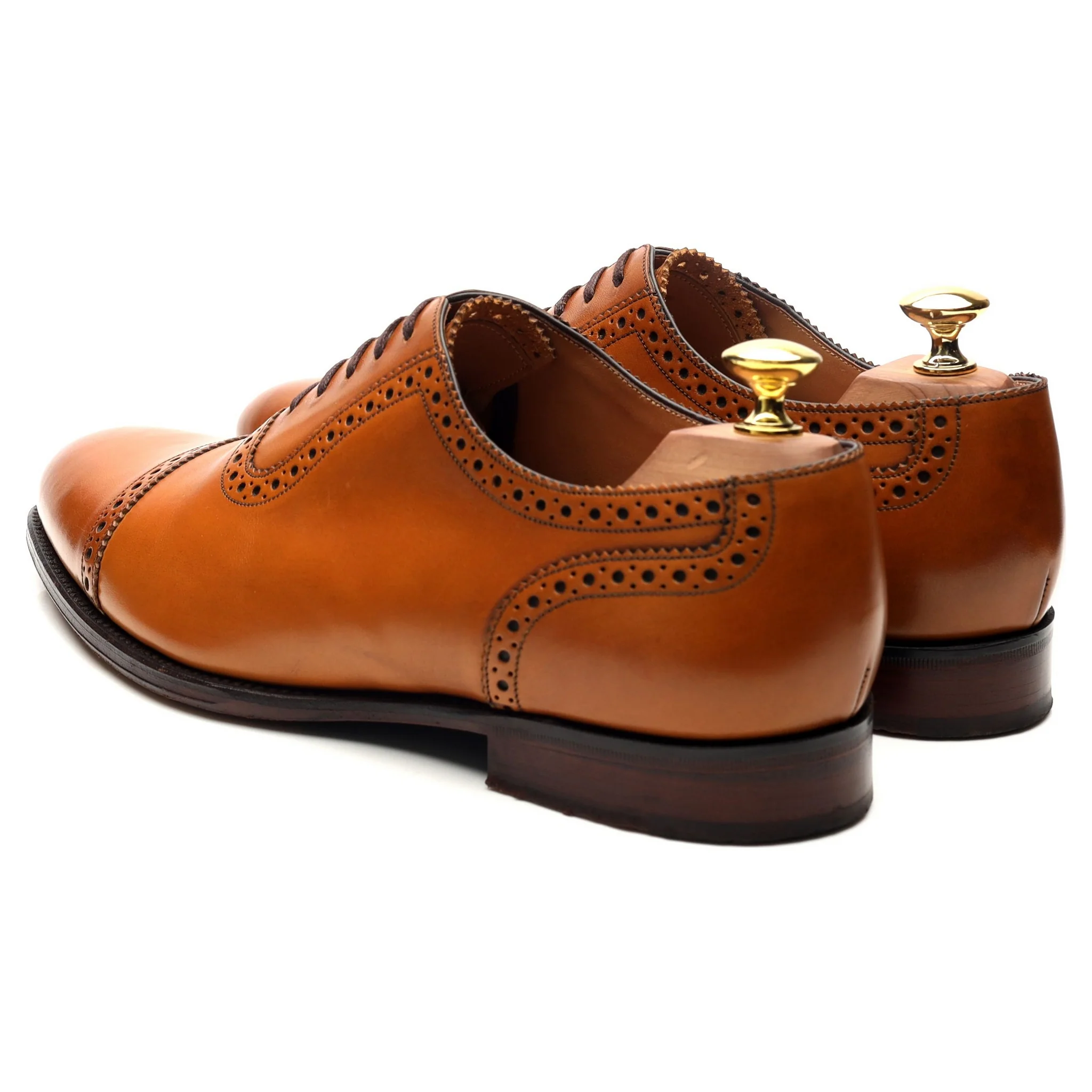1880 Export Grade 'Trinity' Tan Brown Leather Oxford Brogues UK 8.5 F - Image 3