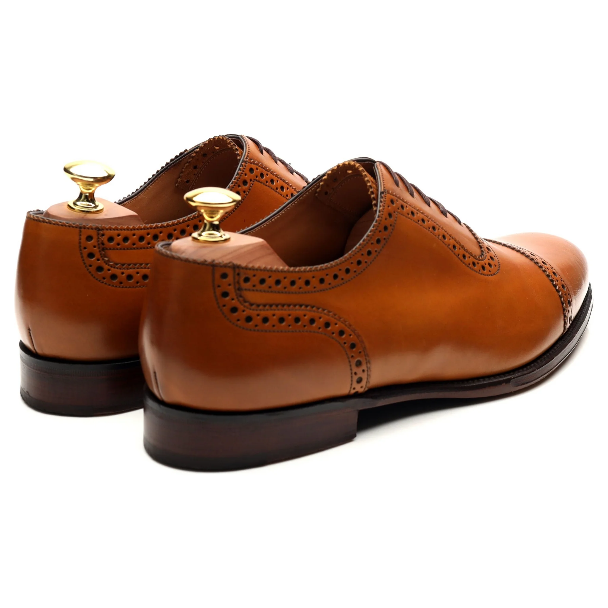 1880 Export Grade 'Trinity' Tan Brown Leather Oxford Brogues UK 8.5 F - Image 5