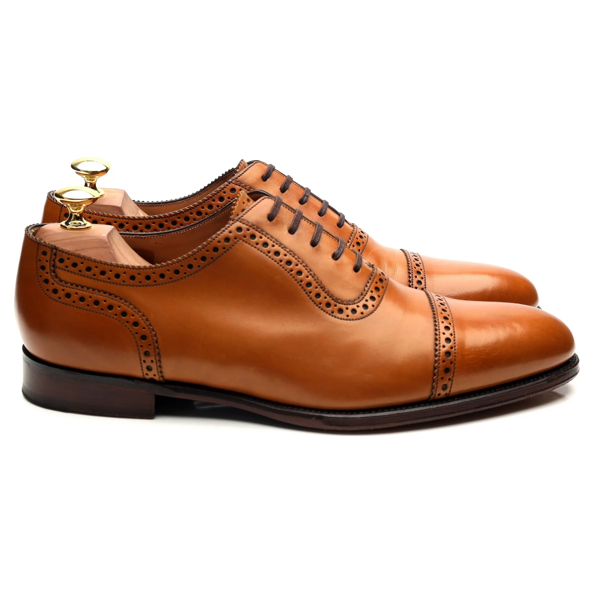 1880 Export Grade 'Trinity' Tan Brown Leather Oxford Brogues UK 8.5 F - Image 6