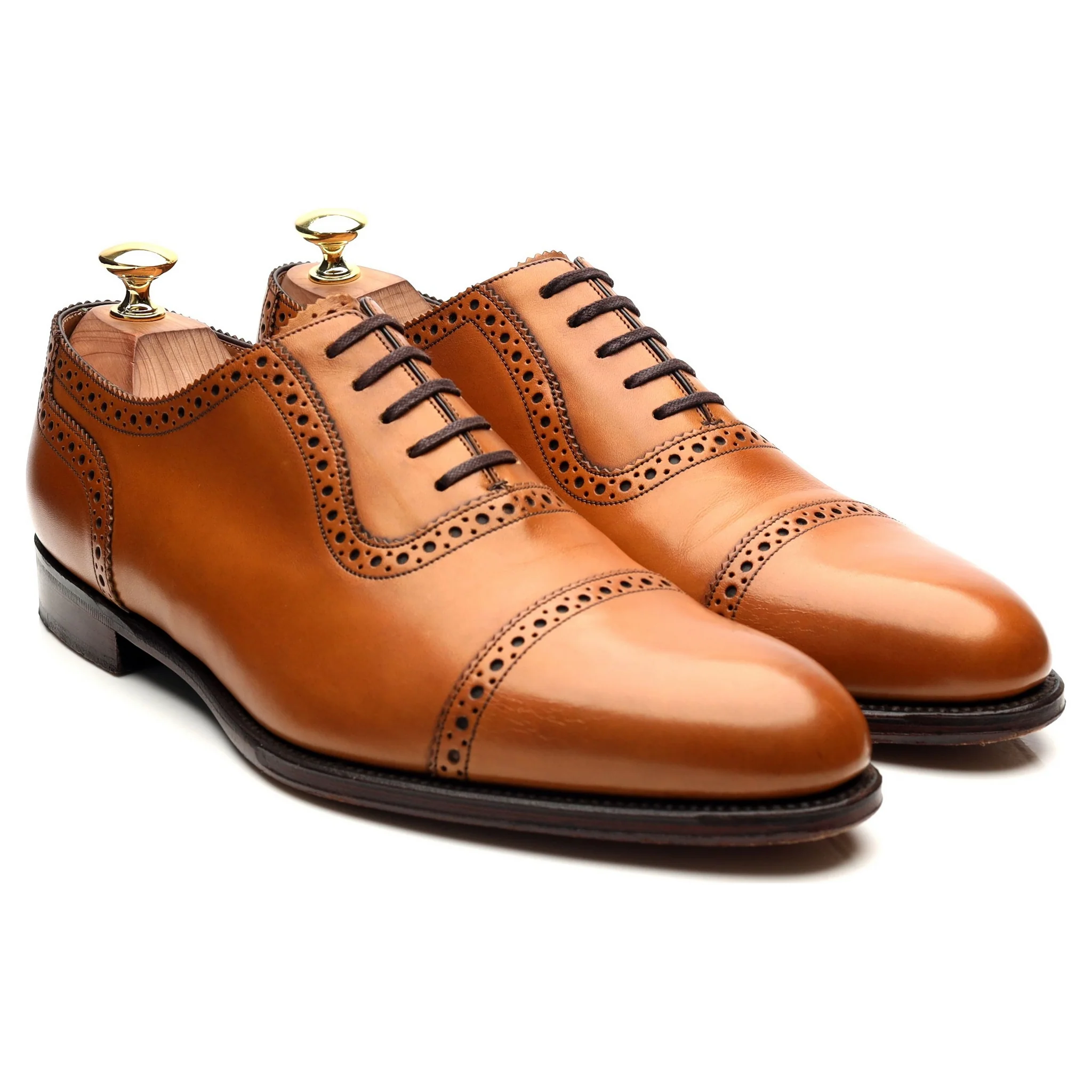 1880 Export Grade 'Trinity' Tan Brown Leather Oxford Brogues UK 8.5 F - Image 7
