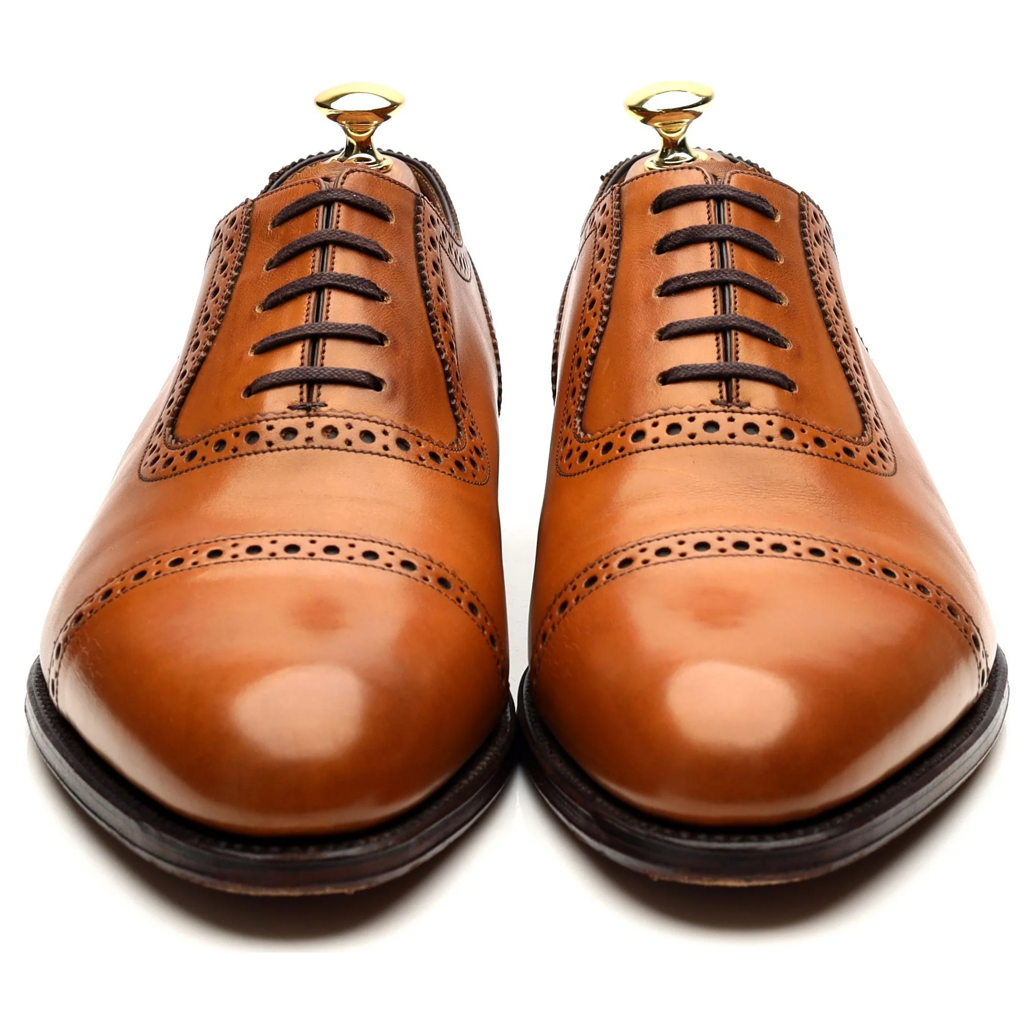 1880 Export Grade 'Trinity' Tan Brown Leather Oxford Brogues UK 8.5 F - Image 8