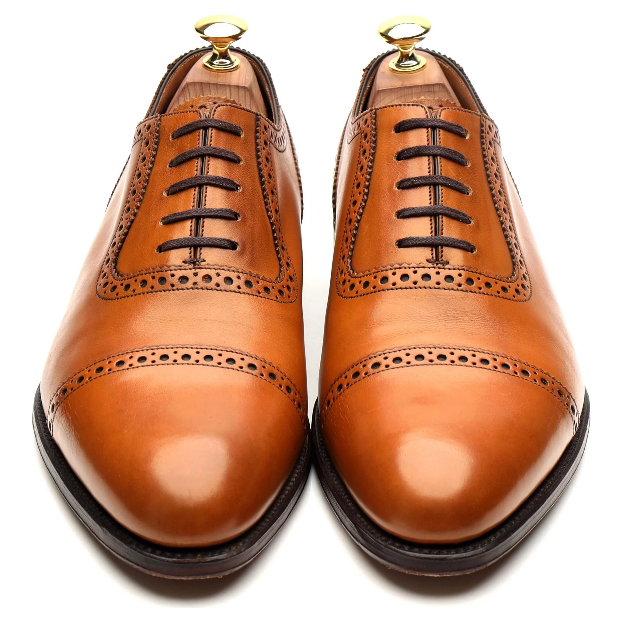 1880 Export Grade 'Trinity' Tan Brown Leather Oxford Brogues UK 8.5 F - Image 9
