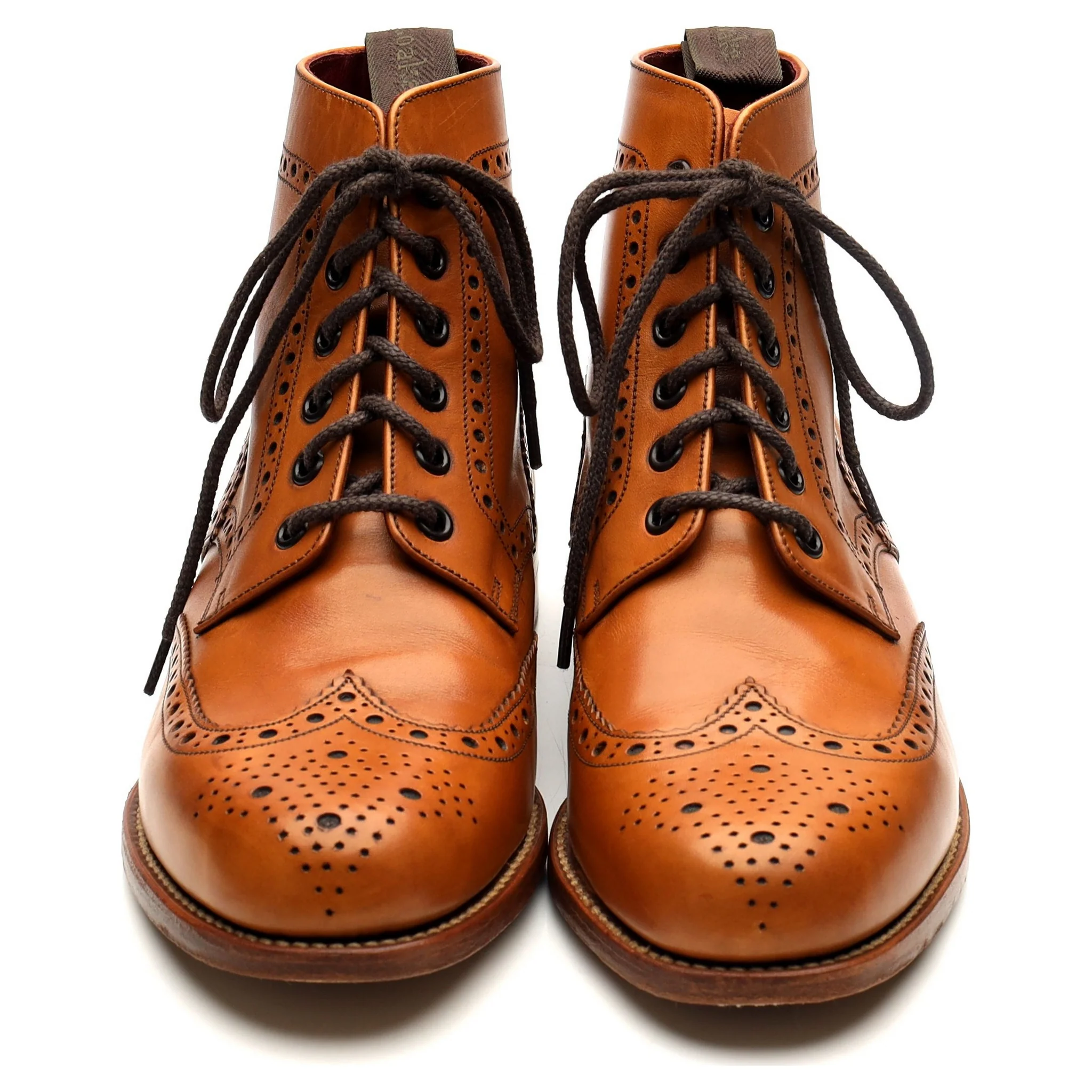 Women's 'Anne' Tan Brown Leather Brogue Boots UK 6 E - Image 9