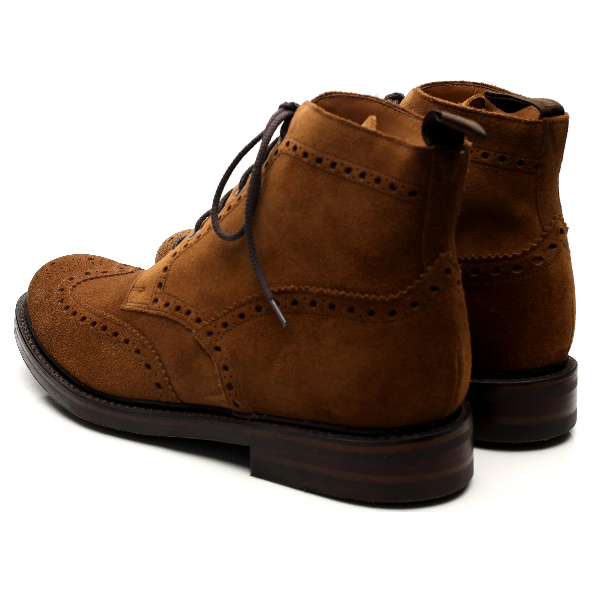 1880 'Bedale' Tan Brown Suede Brogue Boots UK 11 G - Image 3