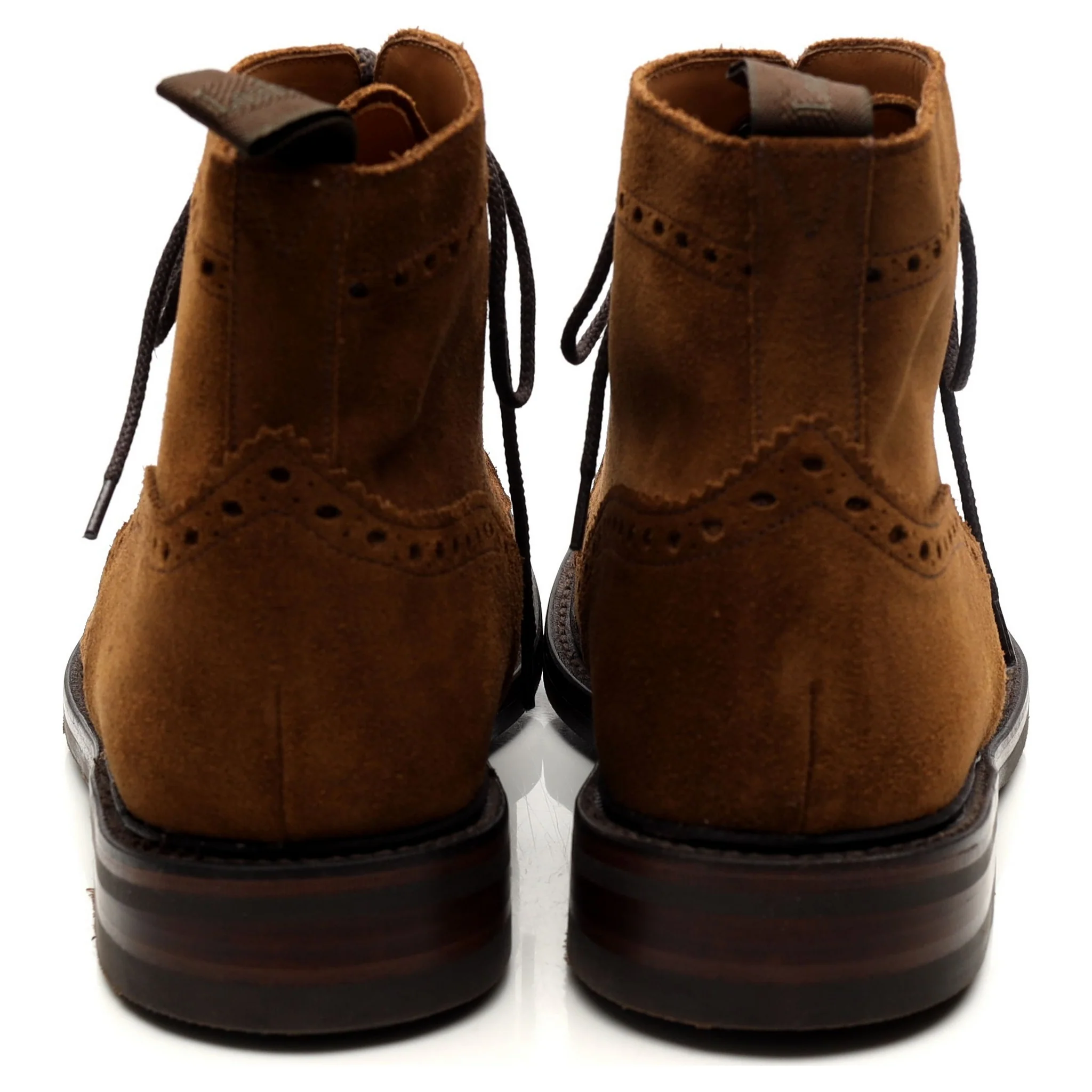 1880 'Bedale' Tan Brown Suede Brogue Boots UK 11 G - Image 4