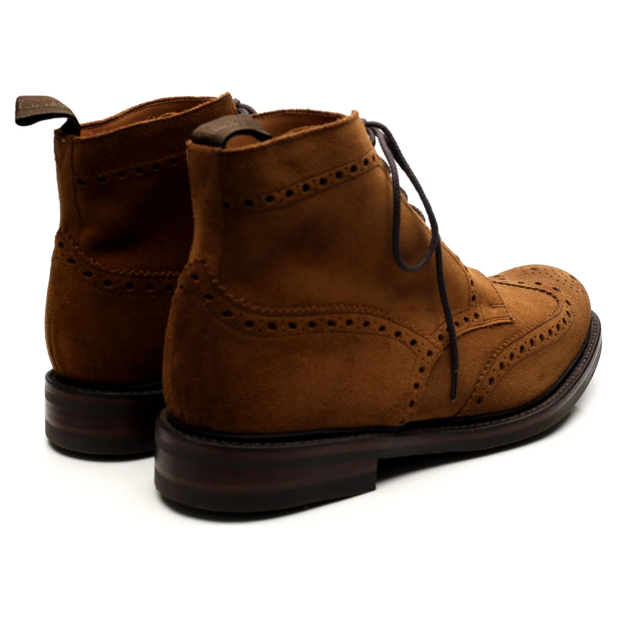 1880 'Bedale' Tan Brown Suede Brogue Boots UK 11 G - Image 5