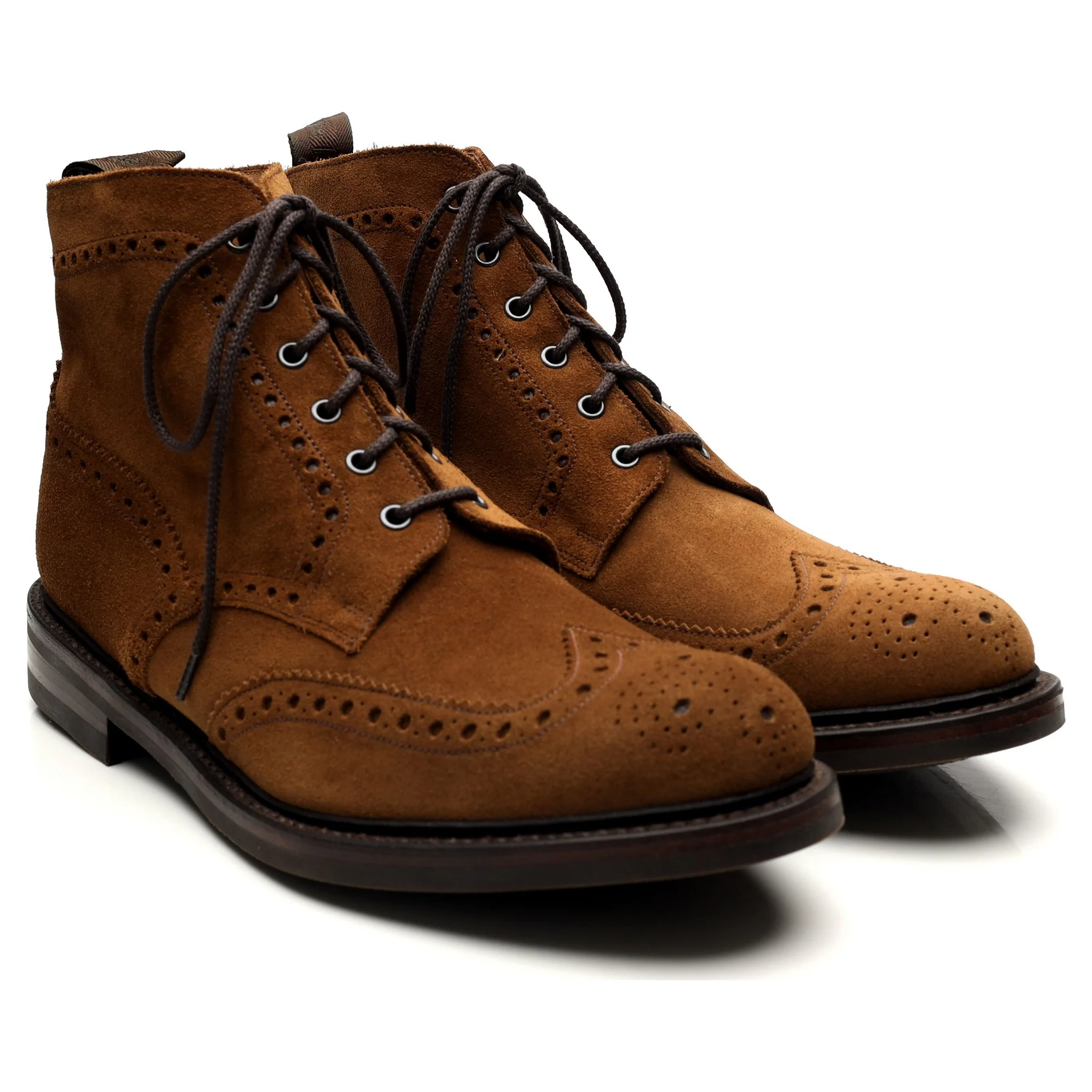 1880 'Bedale' Tan Brown Suede Brogue Boots UK 11 G - Image 7