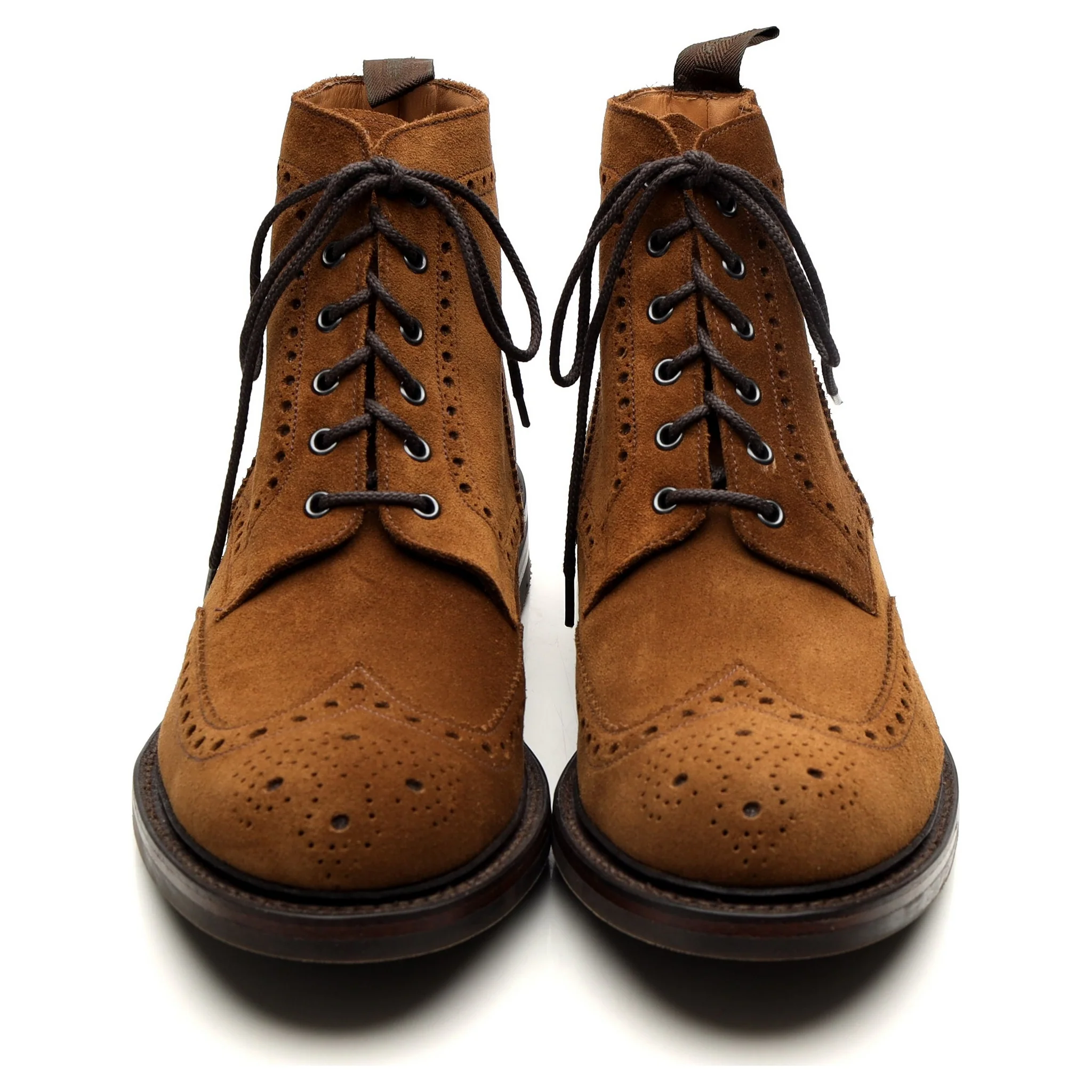1880 'Bedale' Tan Brown Suede Brogue Boots UK 11 G - Image 9