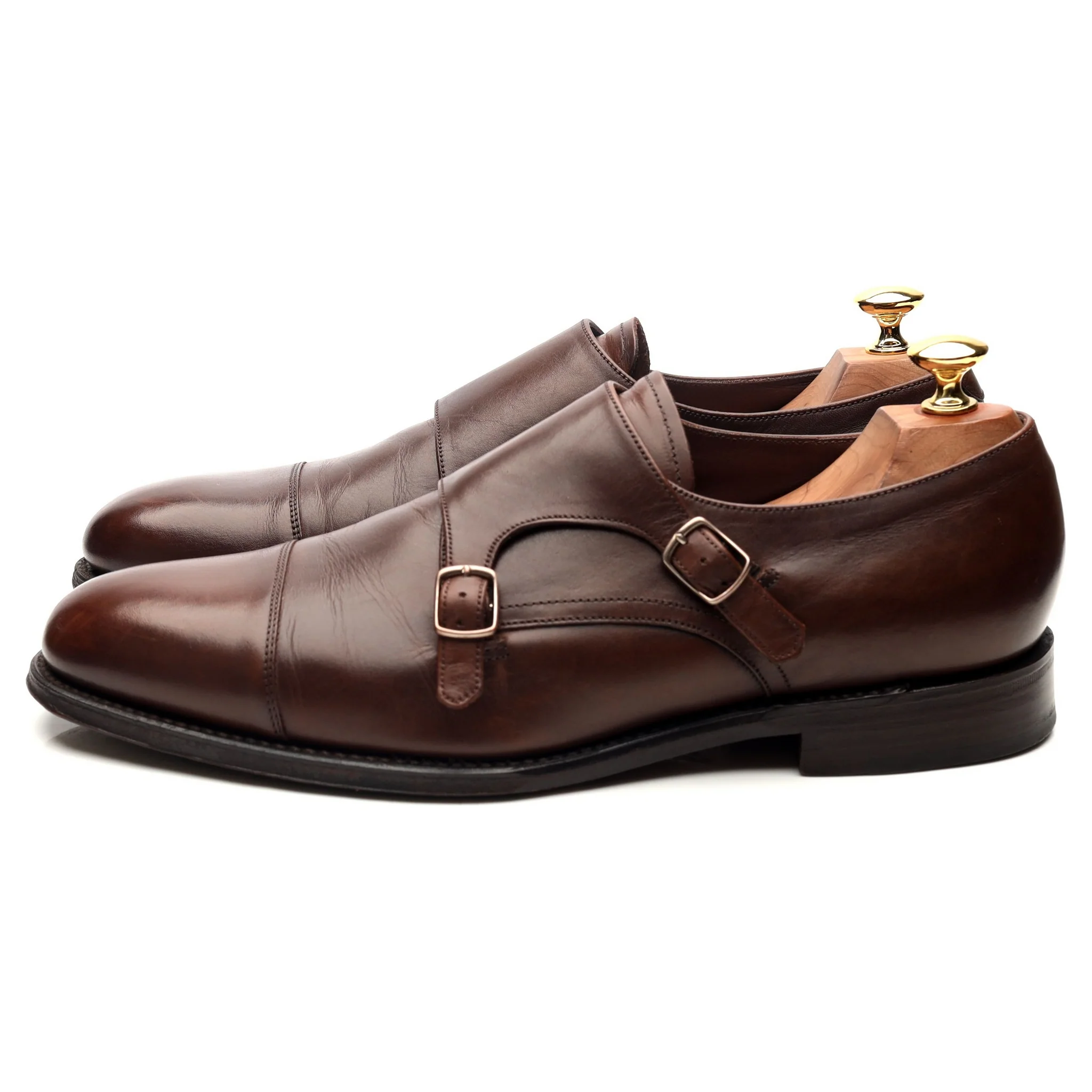 1880 'Cannon' Dark Brown Suede Double Monk Strap UK 9 F - Image 2
