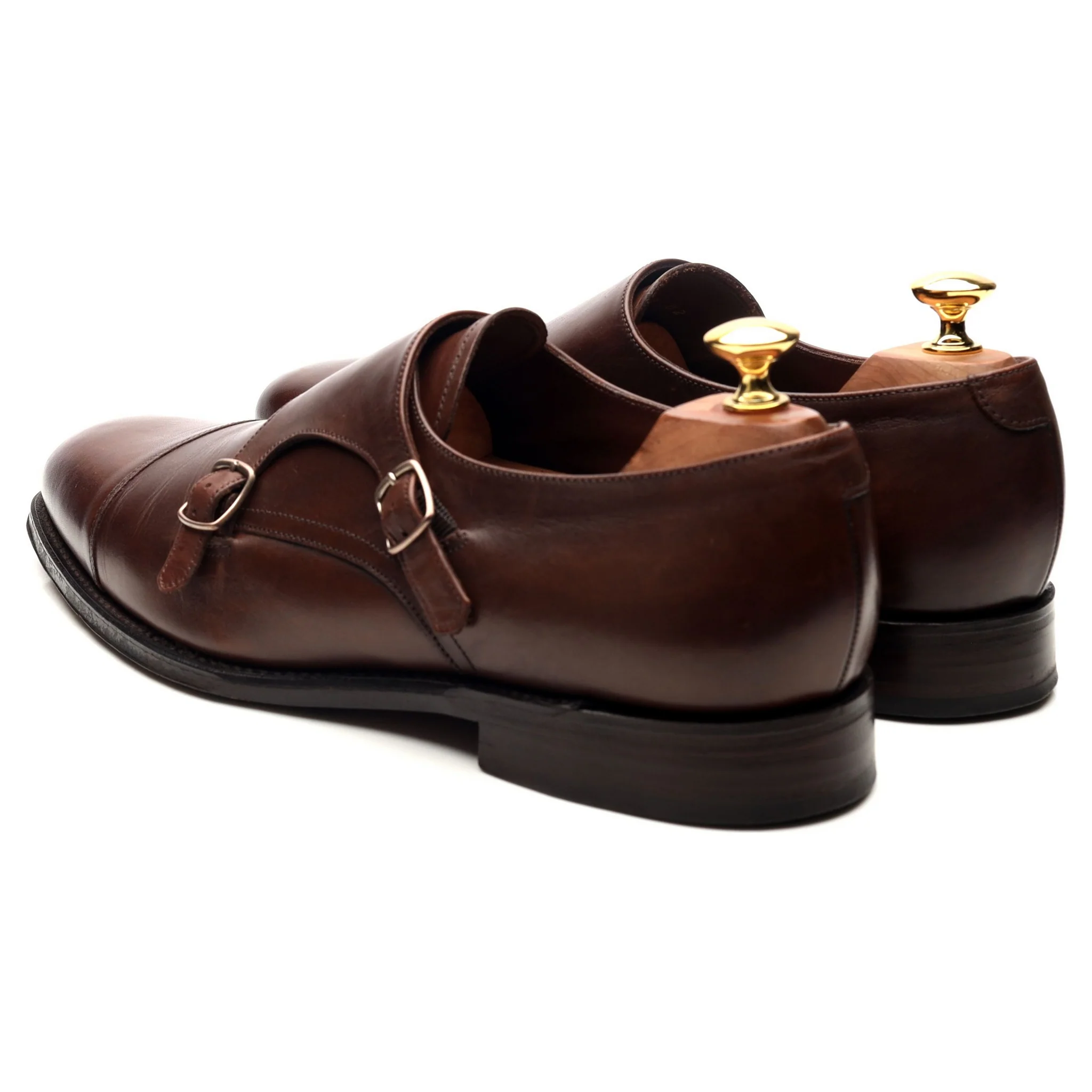 1880 'Cannon' Dark Brown Suede Double Monk Strap UK 9 F - Image 3
